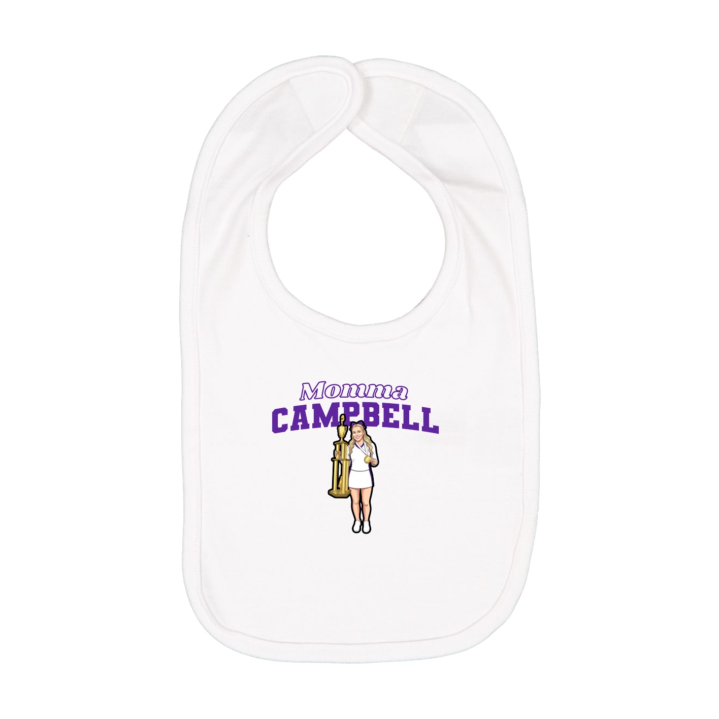 Infant Bib — Mothers Day Block in White