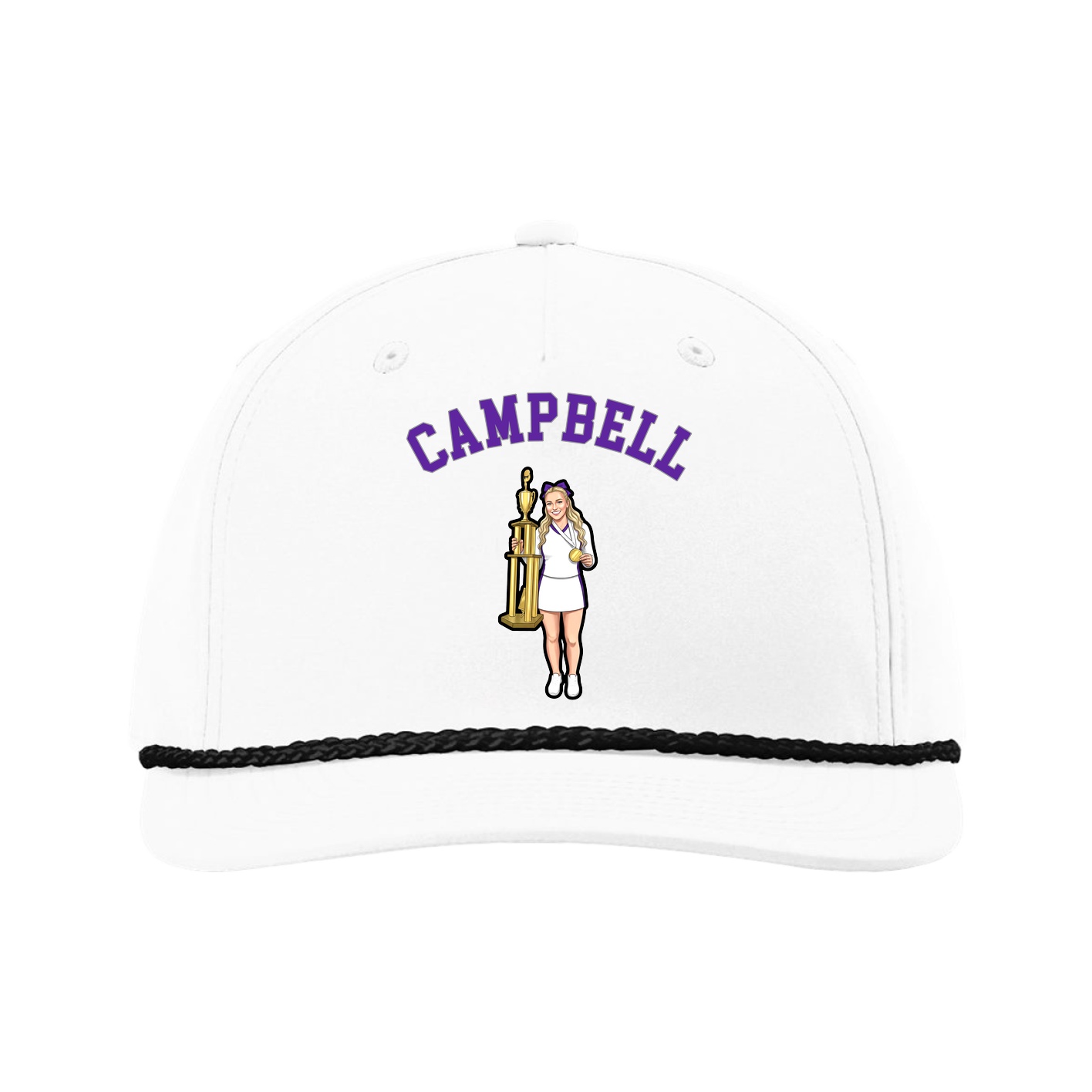 Five-Panel Classic Rope Cap — Shirsey Arch in White