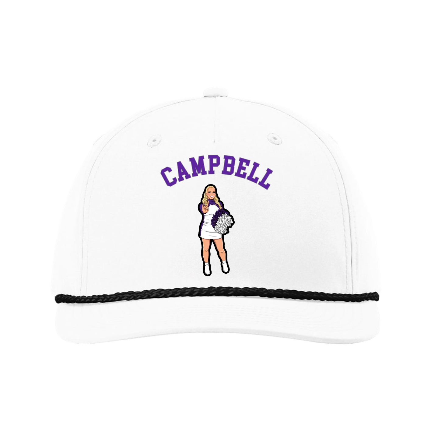 Five-Panel Classic Rope Cap — Shirsey Arch in White