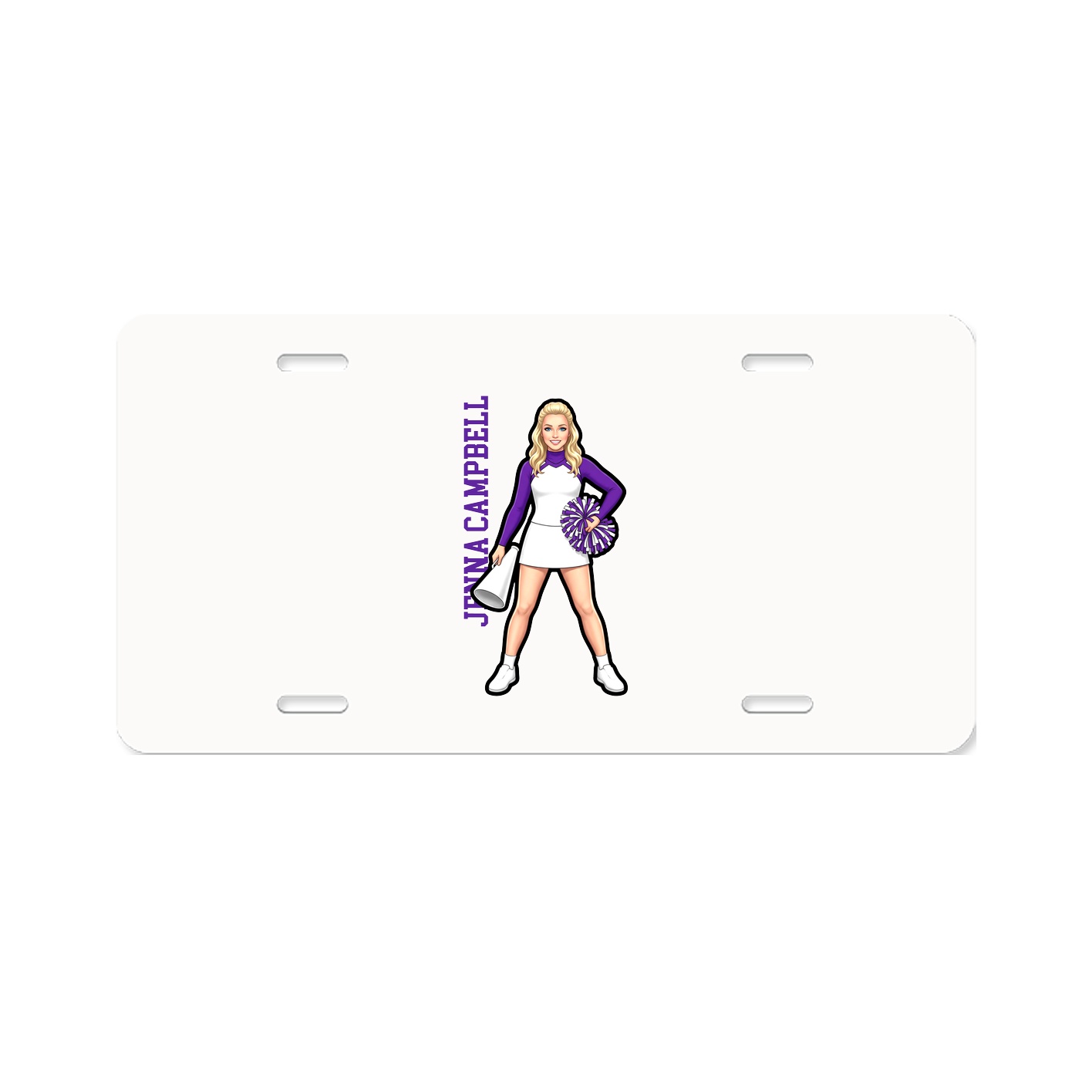 License Plate — Name Vertical in Classic