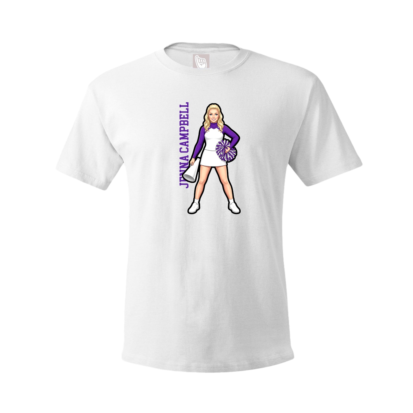 Youth Tee — Name Vertical in White