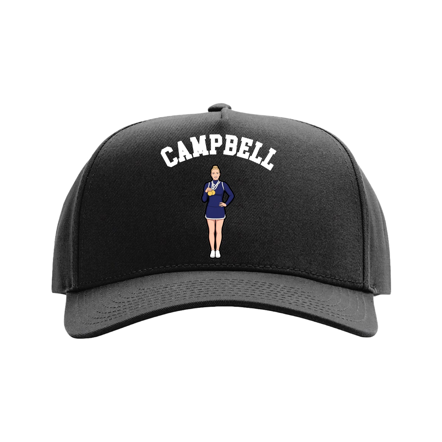 Full Fabric Five-Panel Champ Cap — Shirsey Arch in Black