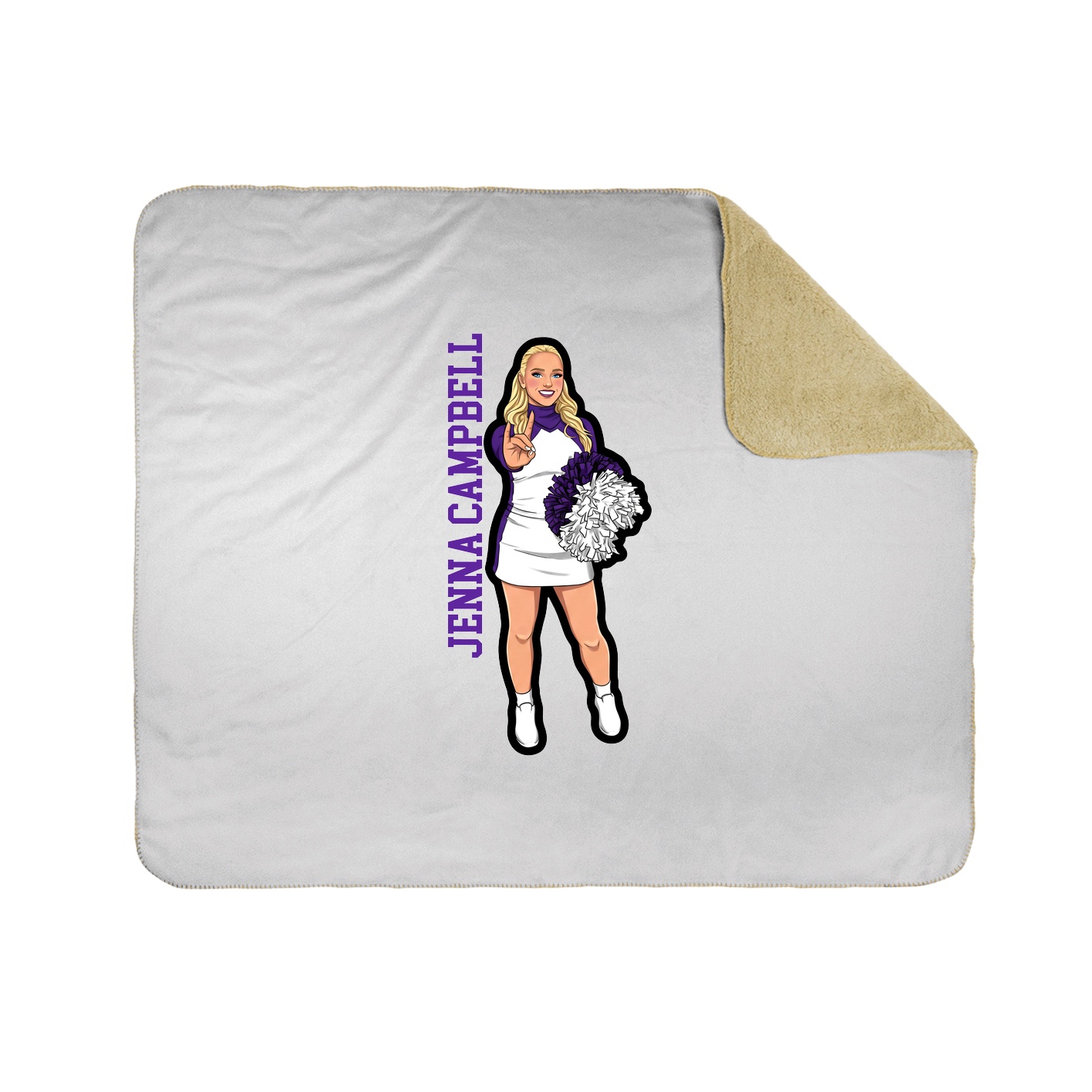 Throw Blanket — Name Vertical in White