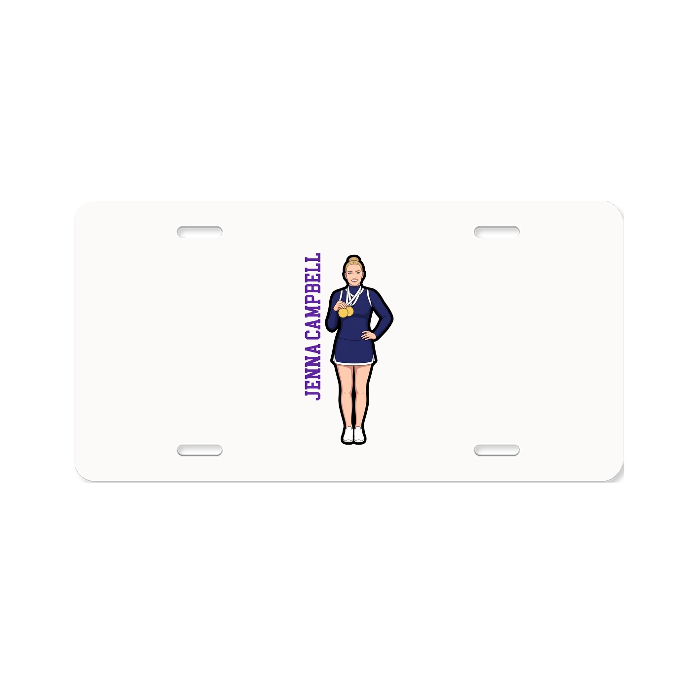 License Plate — Name Vertical in Classic