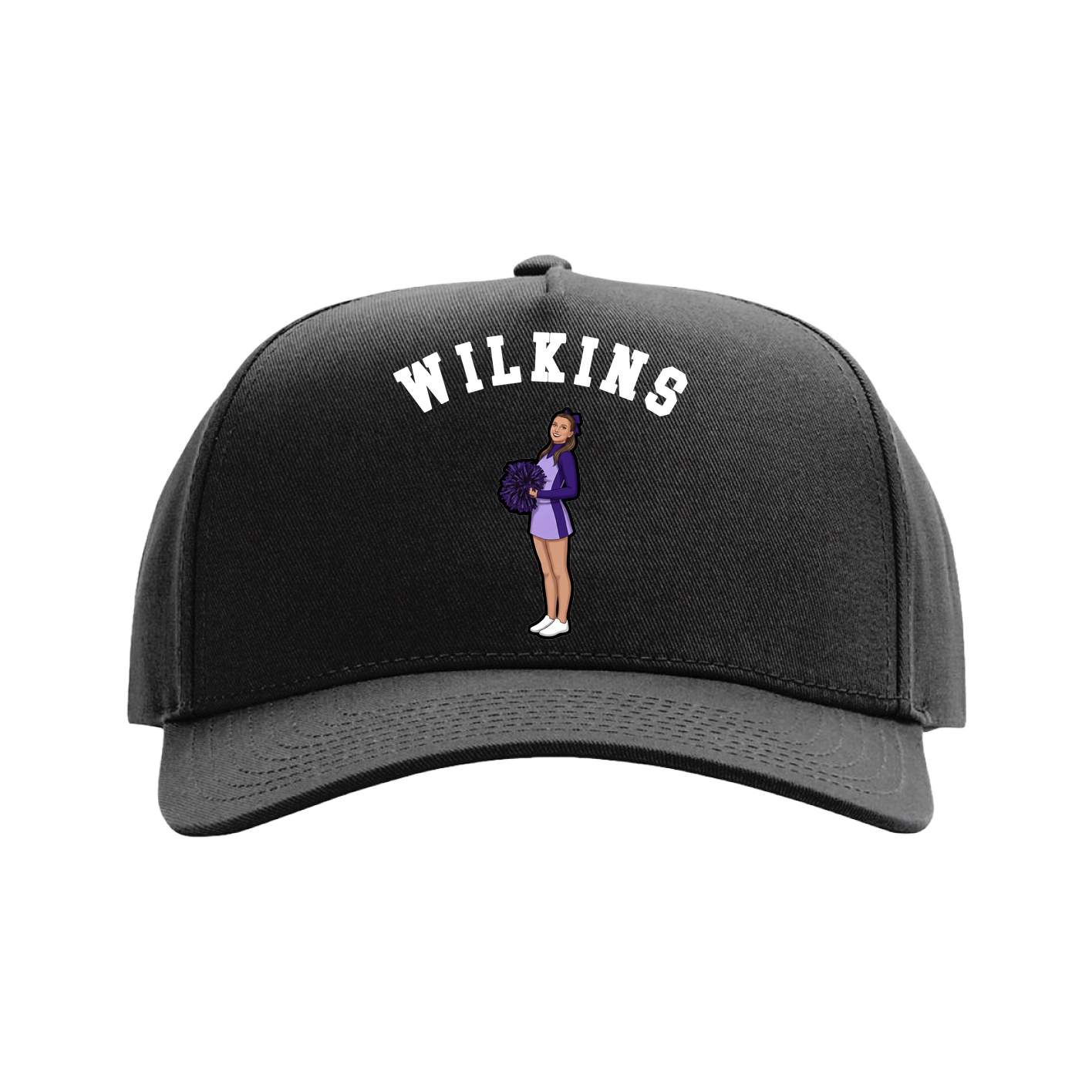 Full Fabric Five-Panel Champ Cap — Shirsey Arch in Black