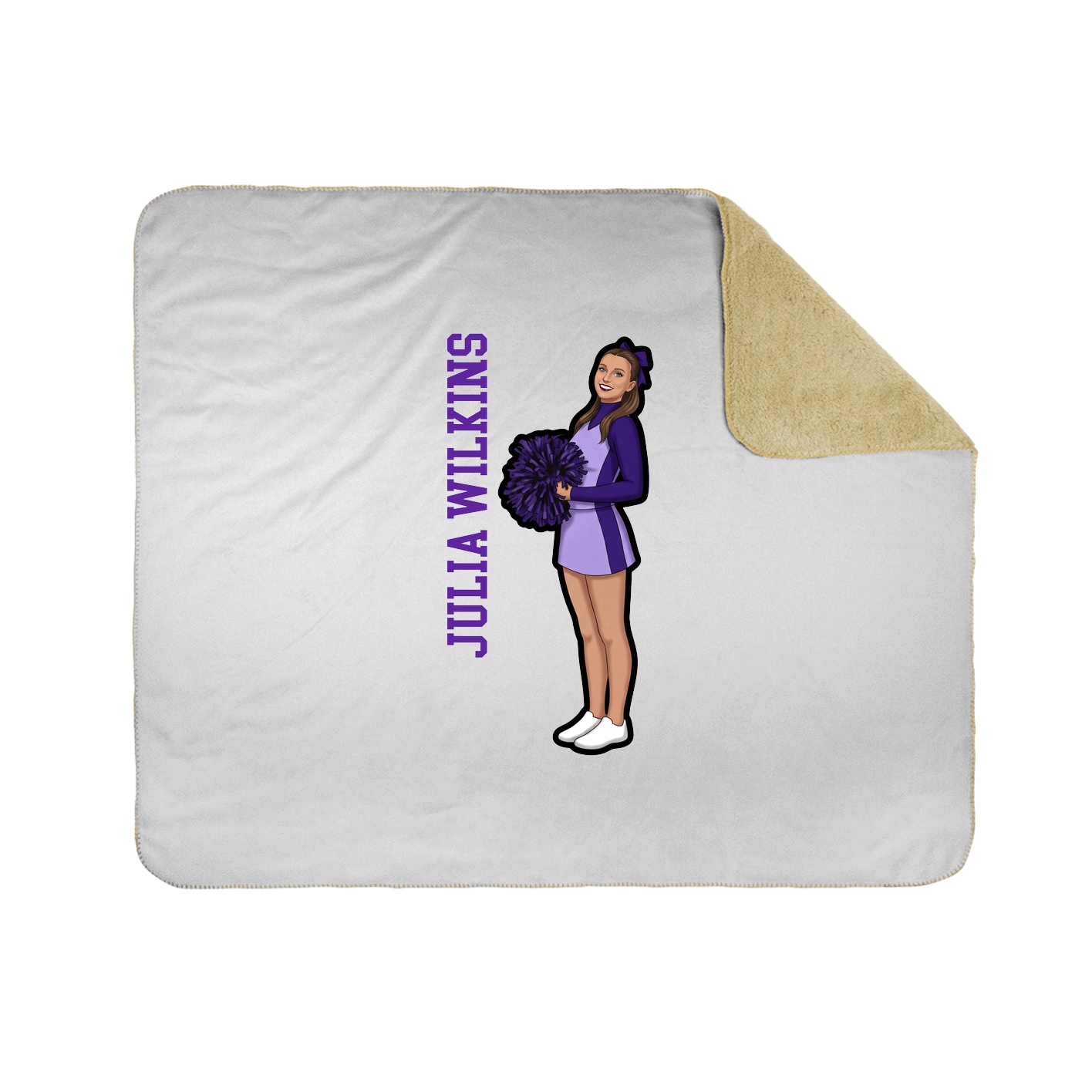 Throw Blanket — Name Vertical in White