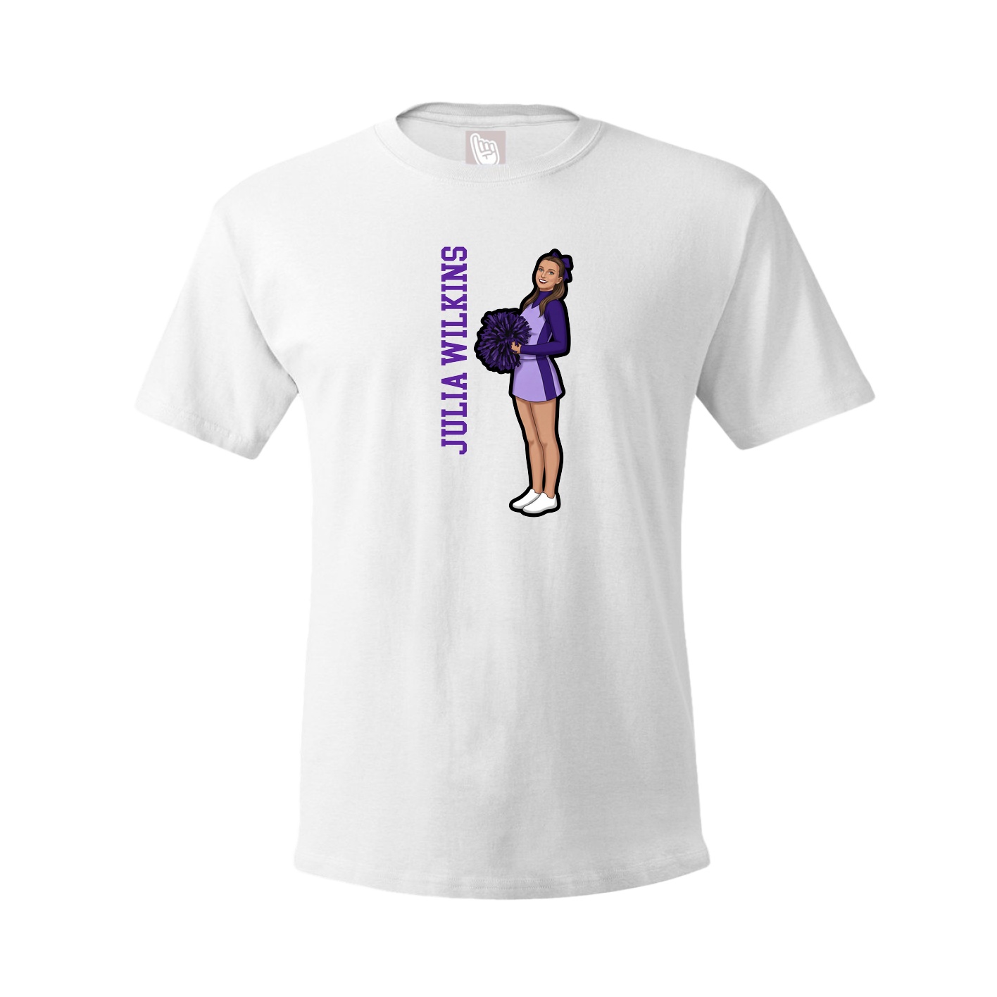 Youth Tee — Name Vertical in White