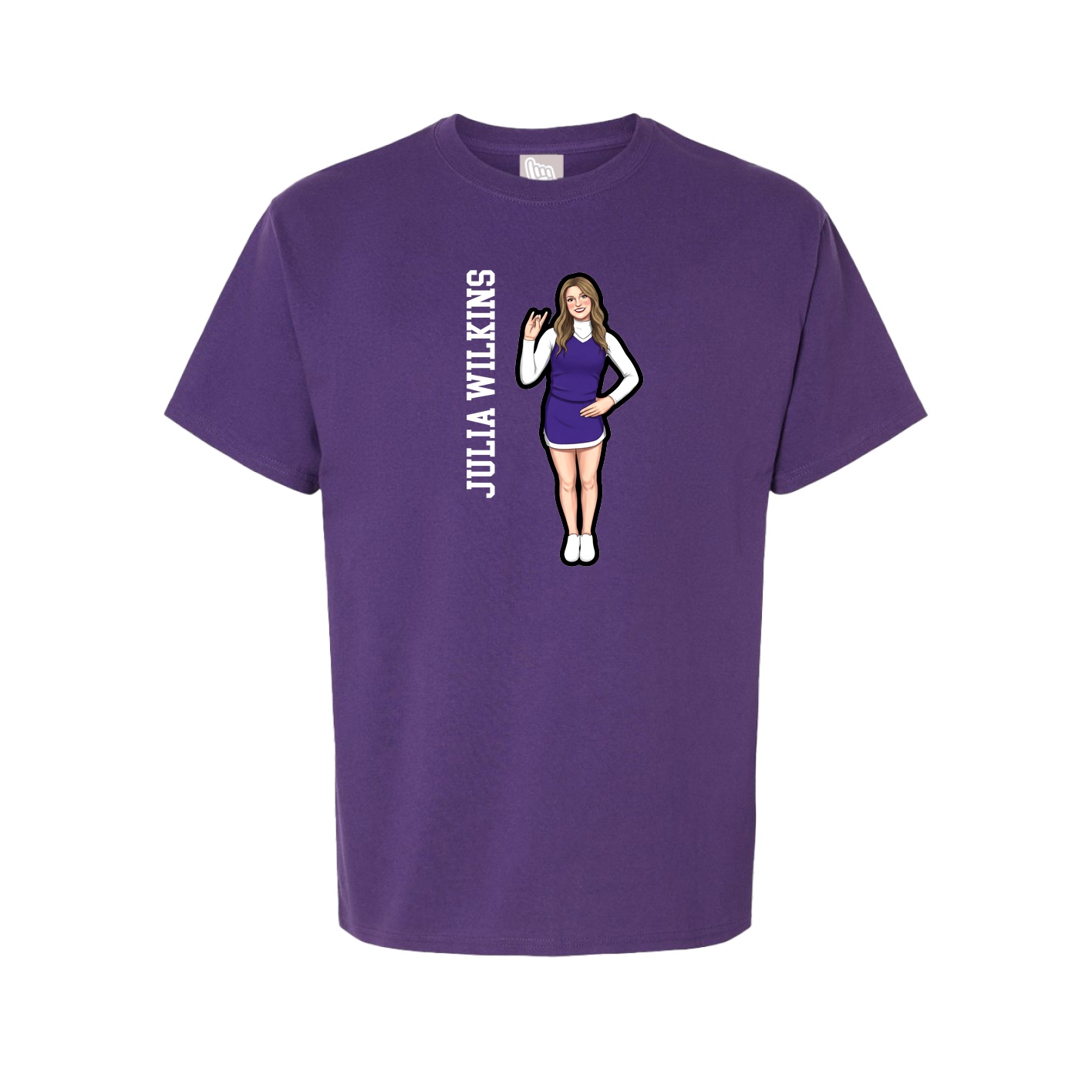 Tee — Name Vertical in Purple