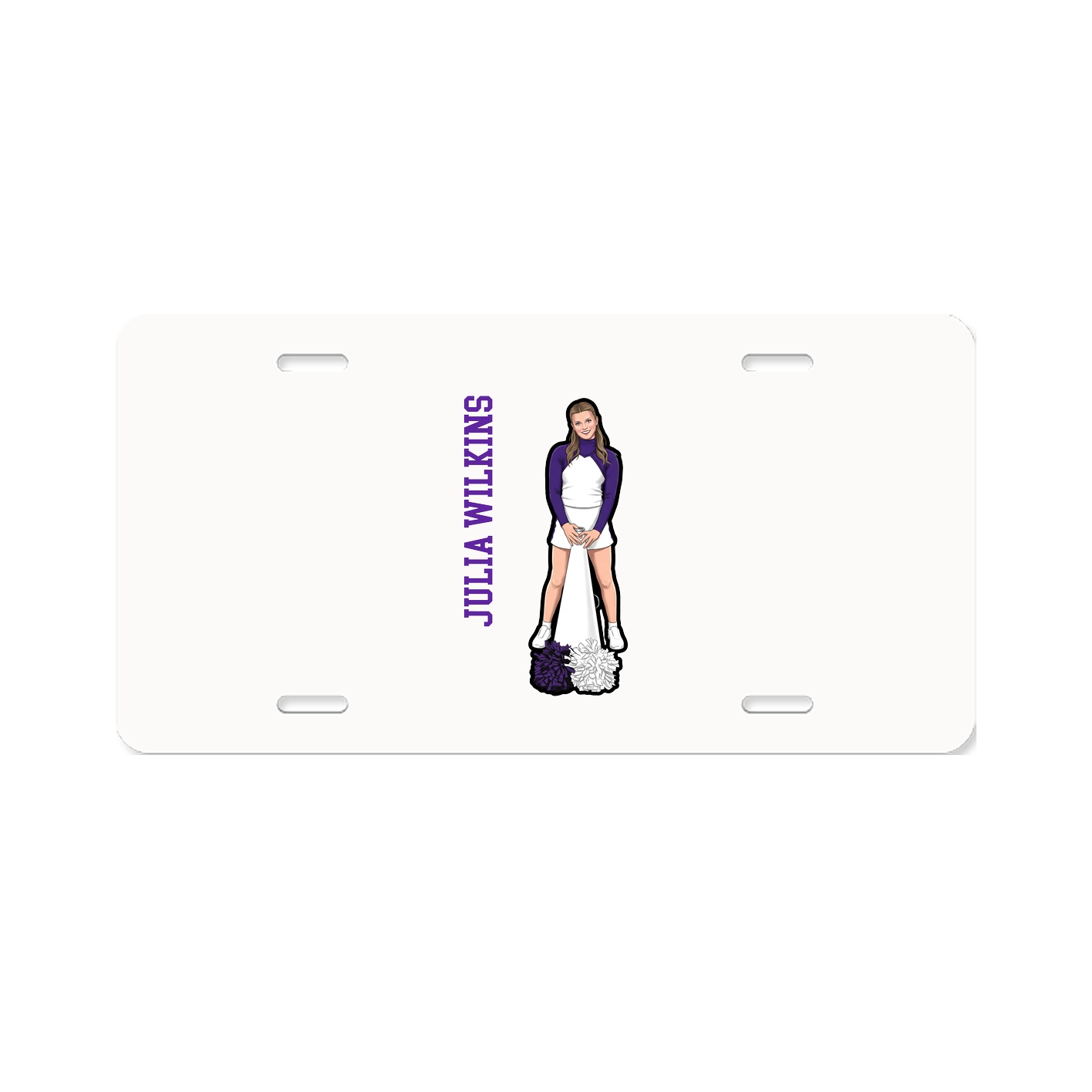 License Plate — Name Vertical in Classic
