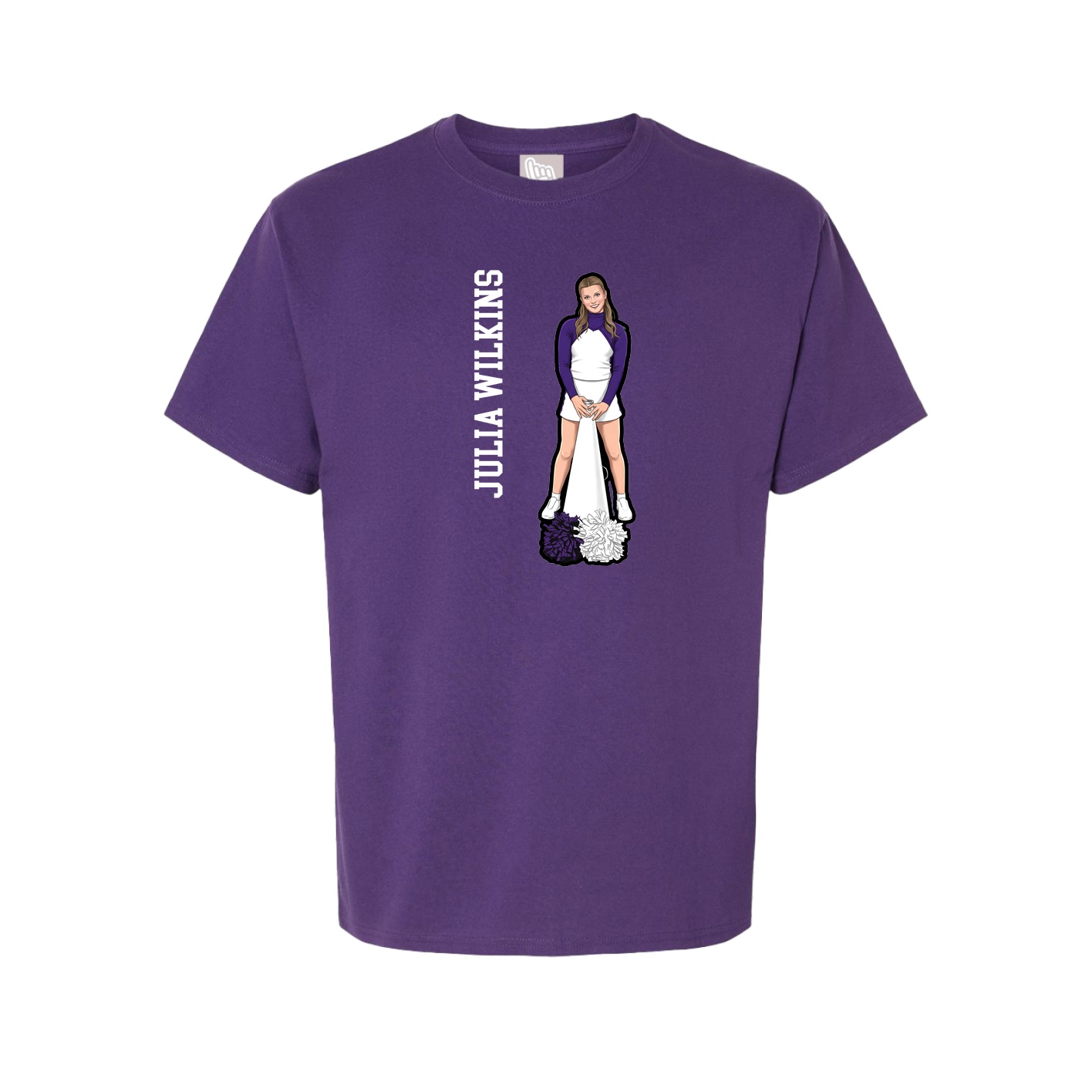 Youth Tee — Name Vertical in Purple