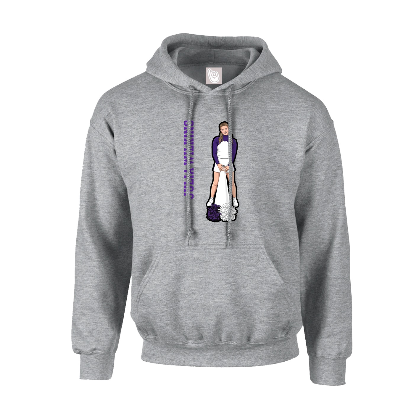 Hoodie — Name Vertical in Grey