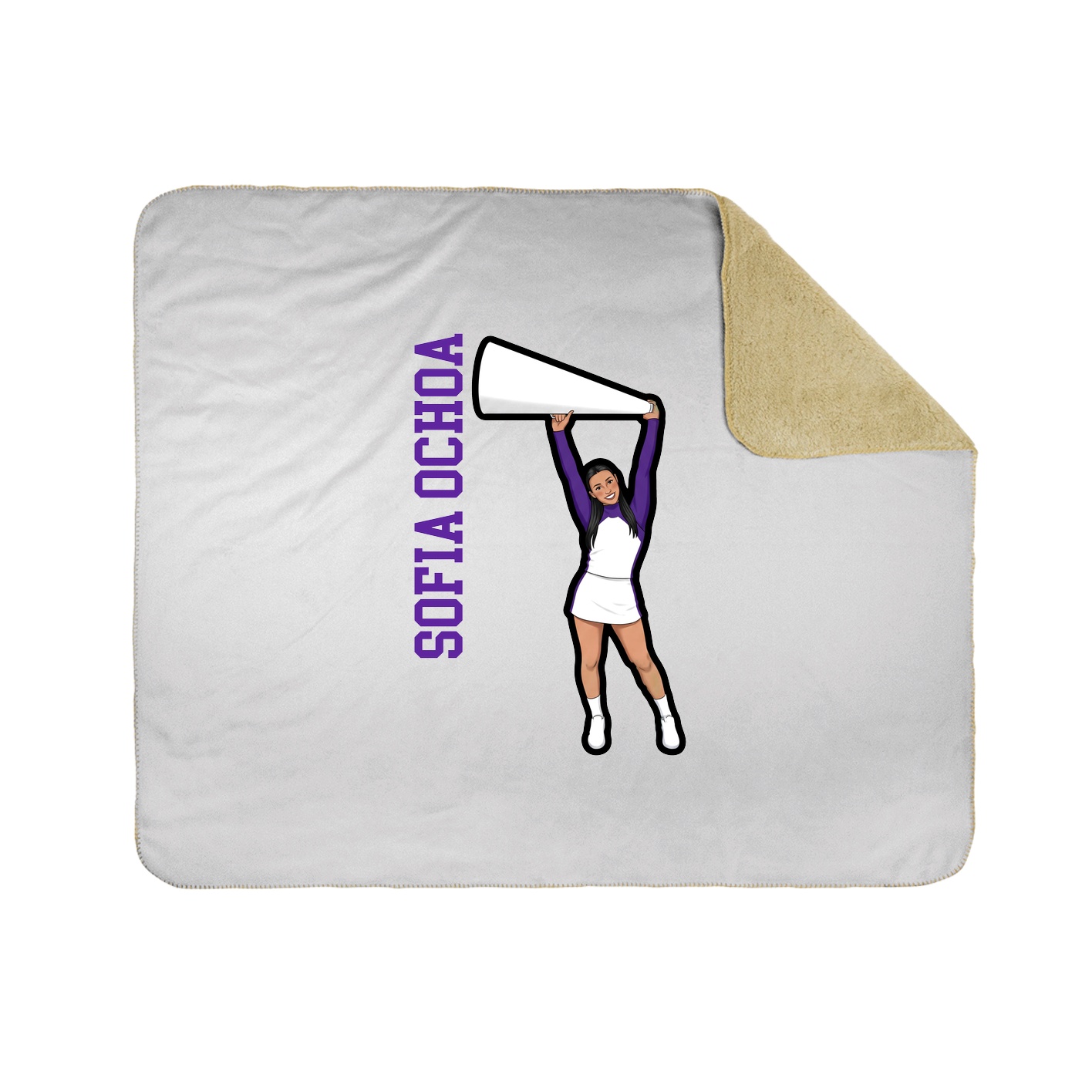 Throw Blanket — Name Vertical in White