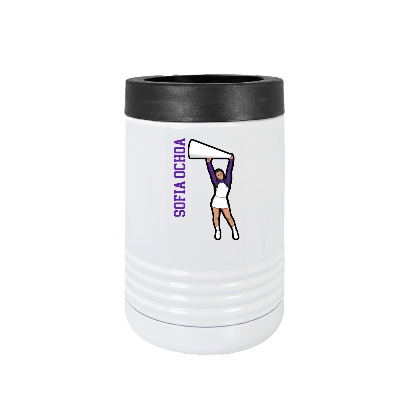 Beverage Holder — Name Vertical in White