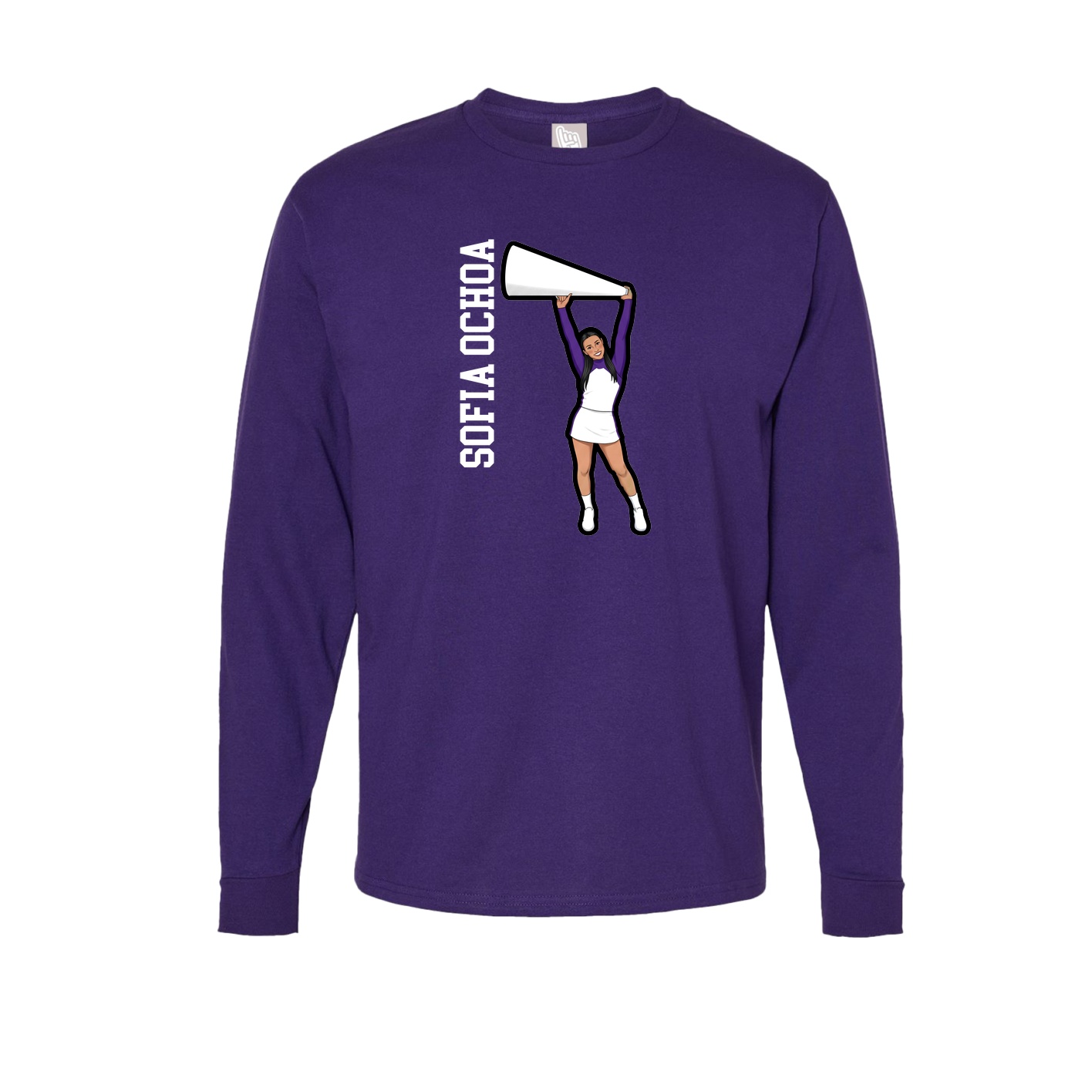 Long Sleeve Tee — Name Vertical in Purple