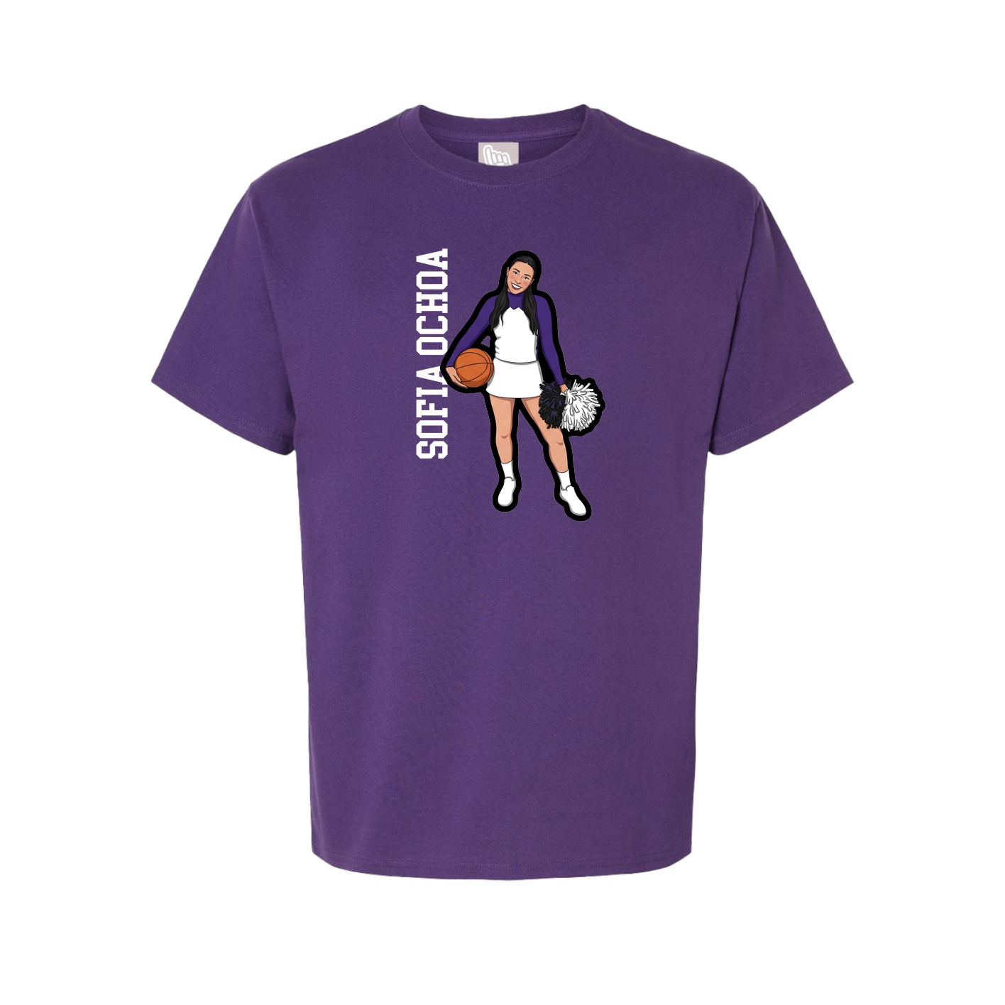Youth Tee — Name Vertical in Purple