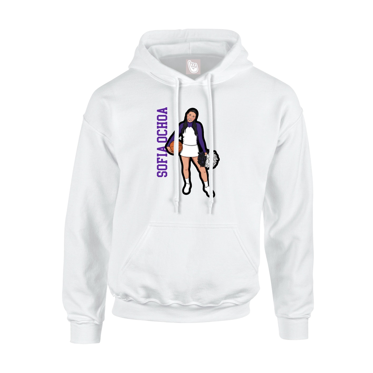 Hoodie — Name Vertical in White