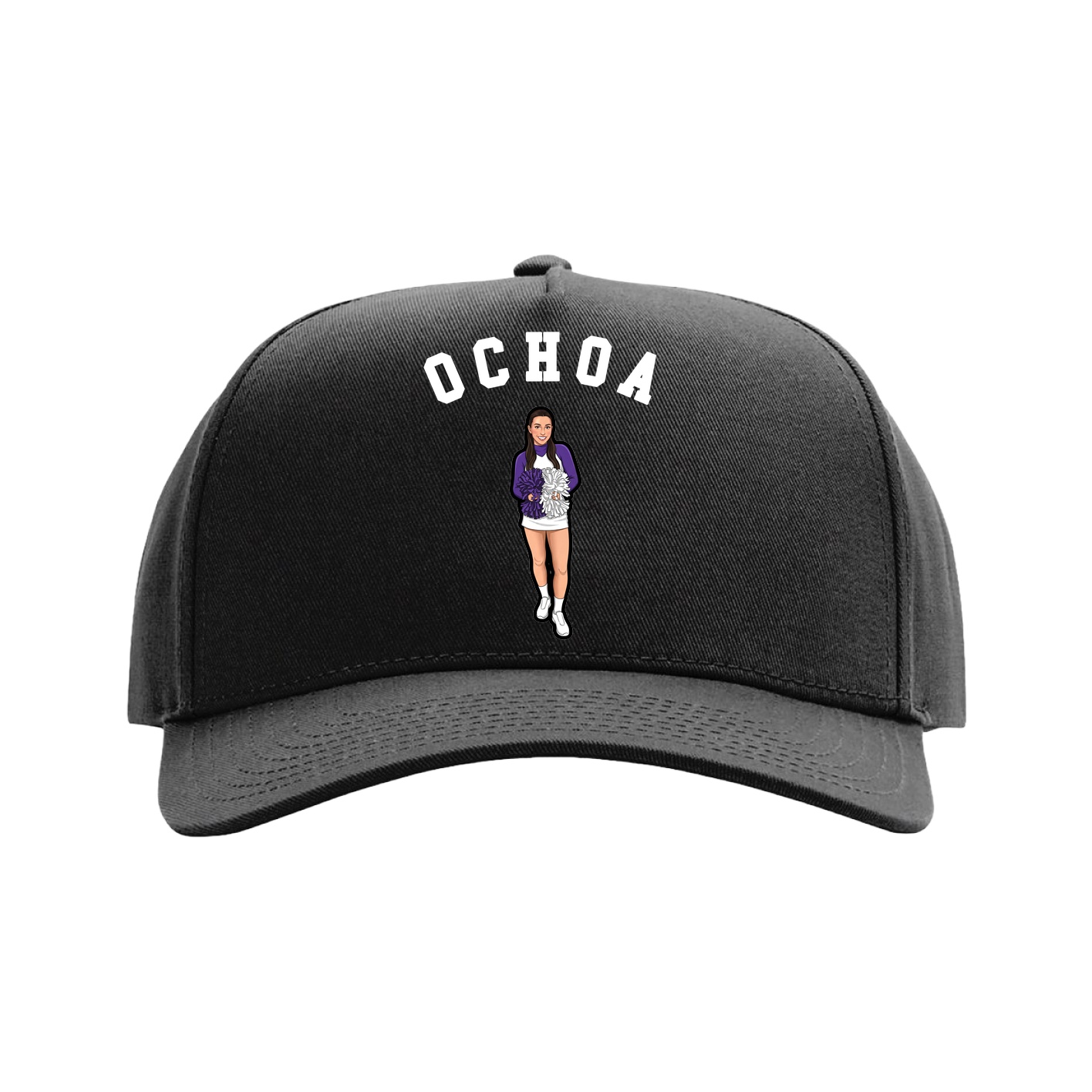 Full Fabric Five-Panel Champ Cap — Shirsey Arch in Black