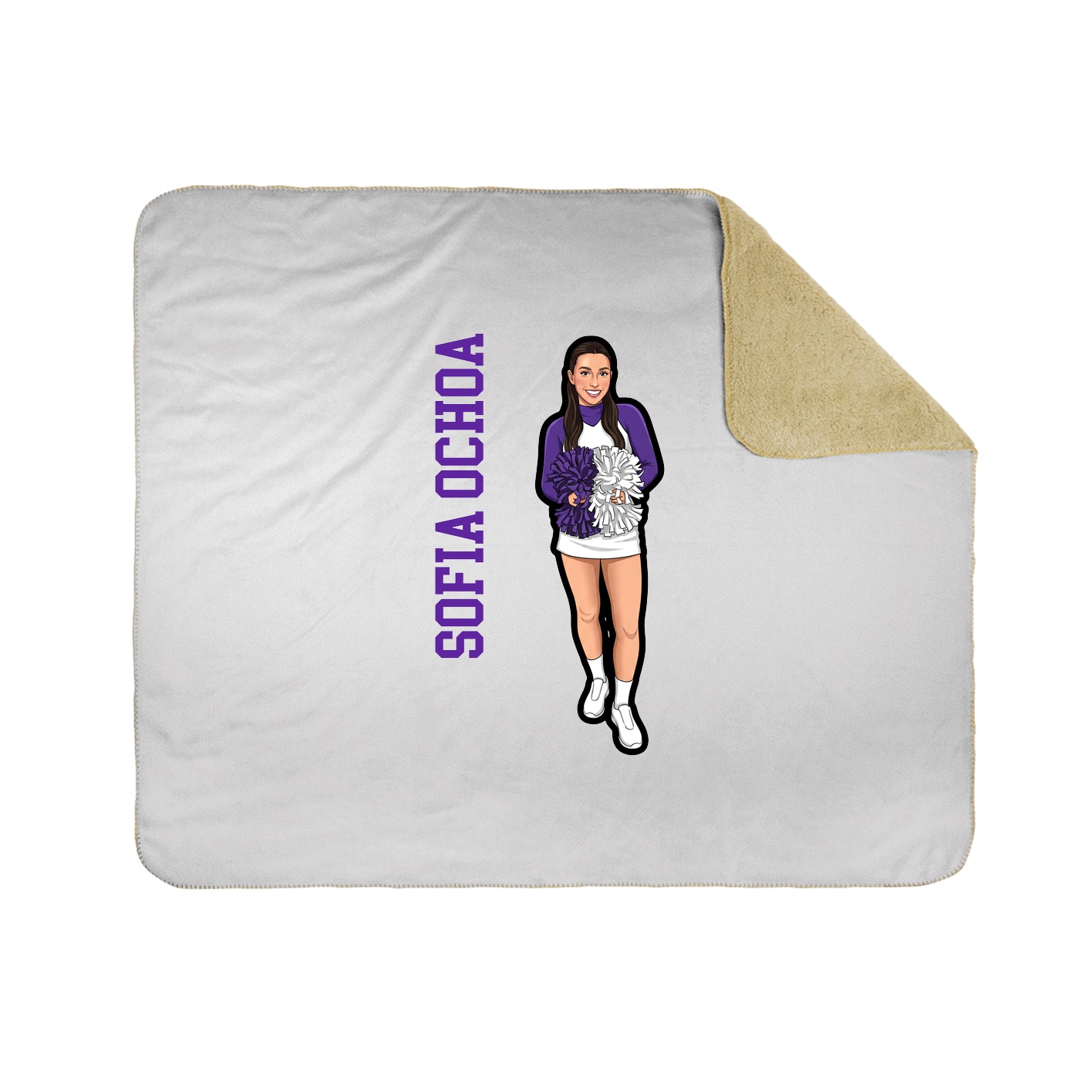 Throw Blanket — Name Vertical in White