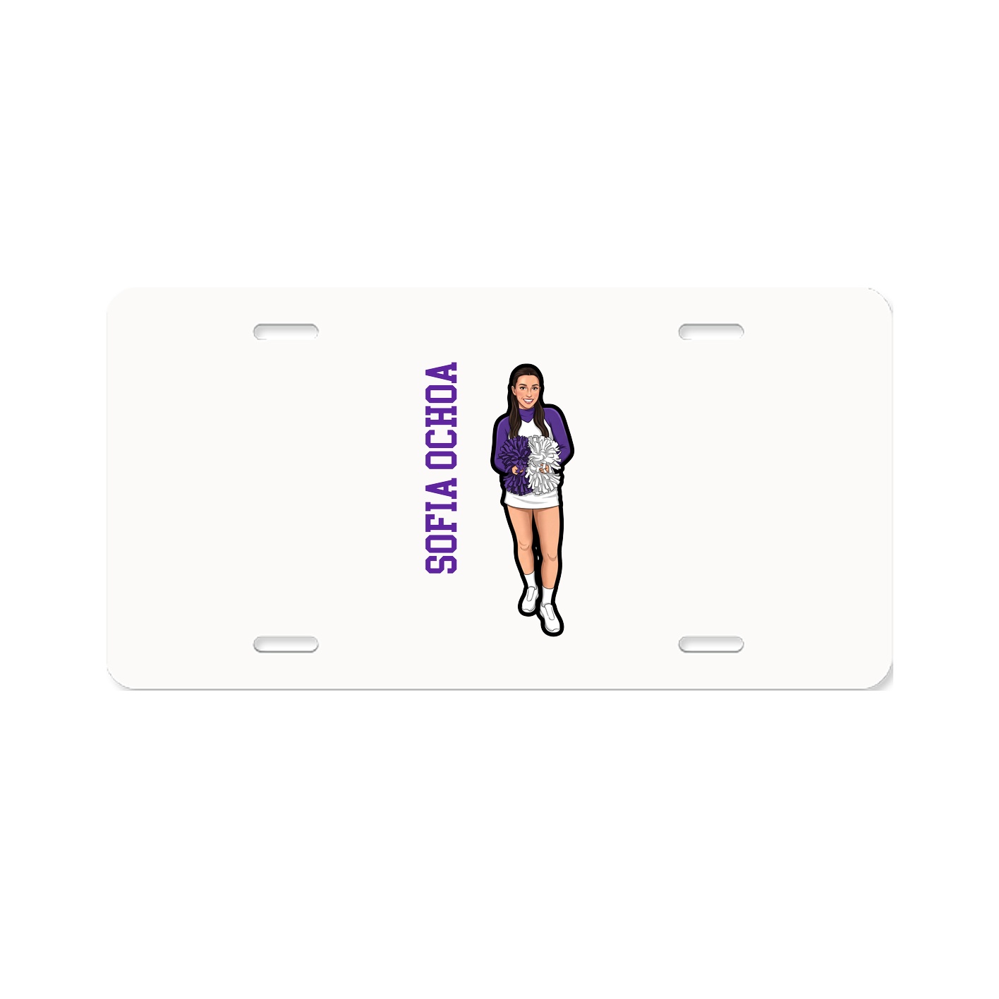 License Plate — Name Vertical in Classic