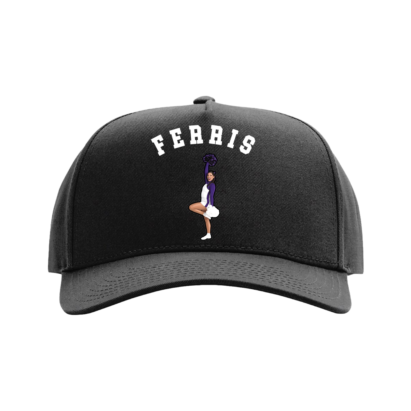 Full Fabric Five-Panel Champ Cap — Shirsey Arch in Black