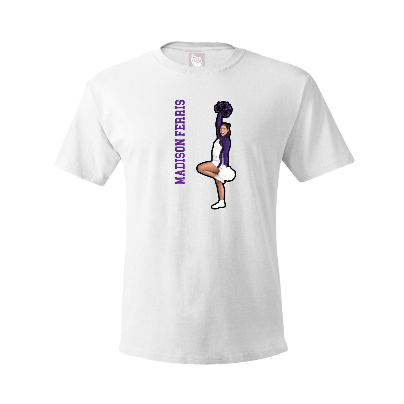 Youth Tee — Name Vertical in White