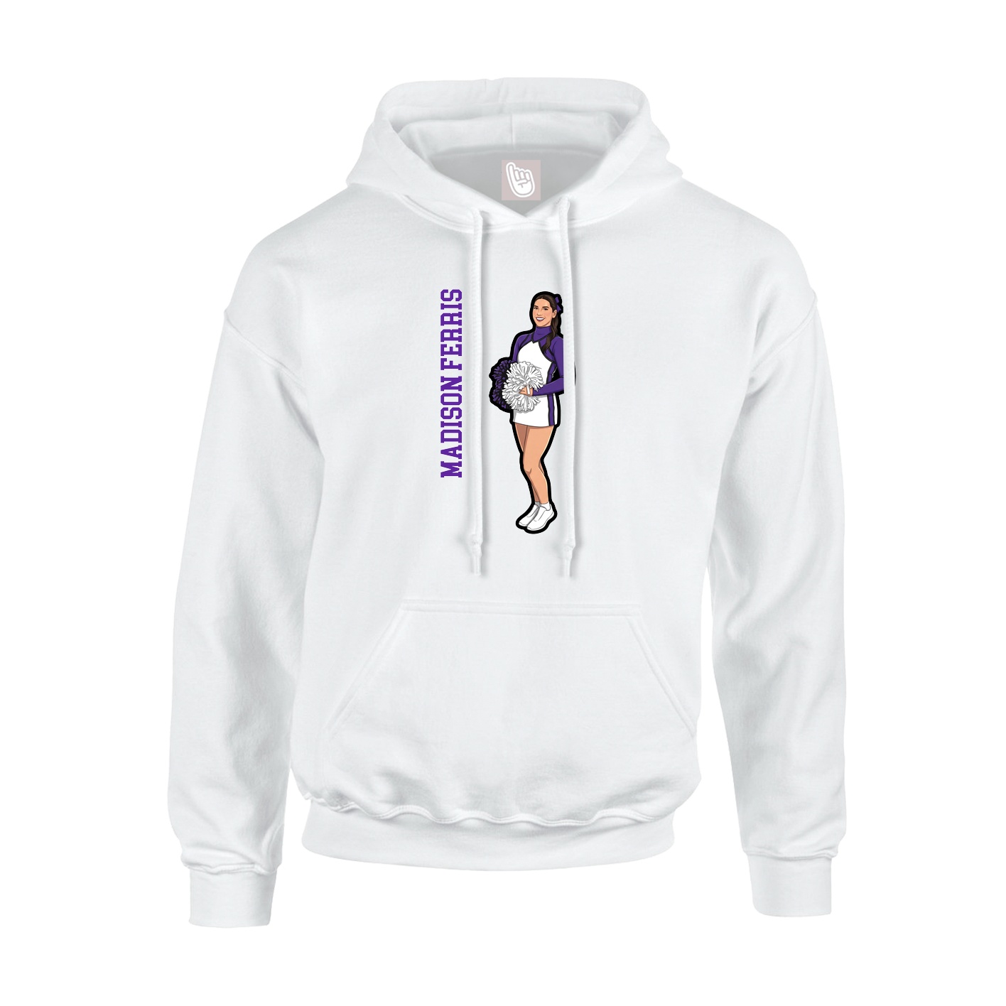 Hoodie — Name Vertical in White