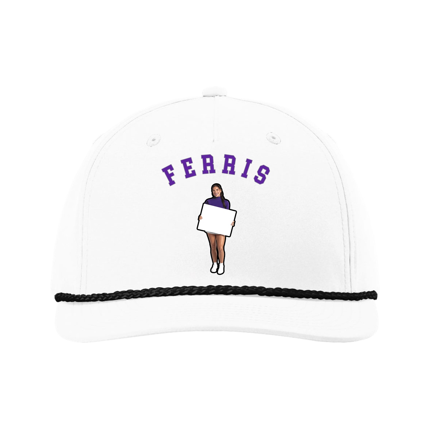 Five-Panel Classic Rope Cap — Shirsey Arch in White