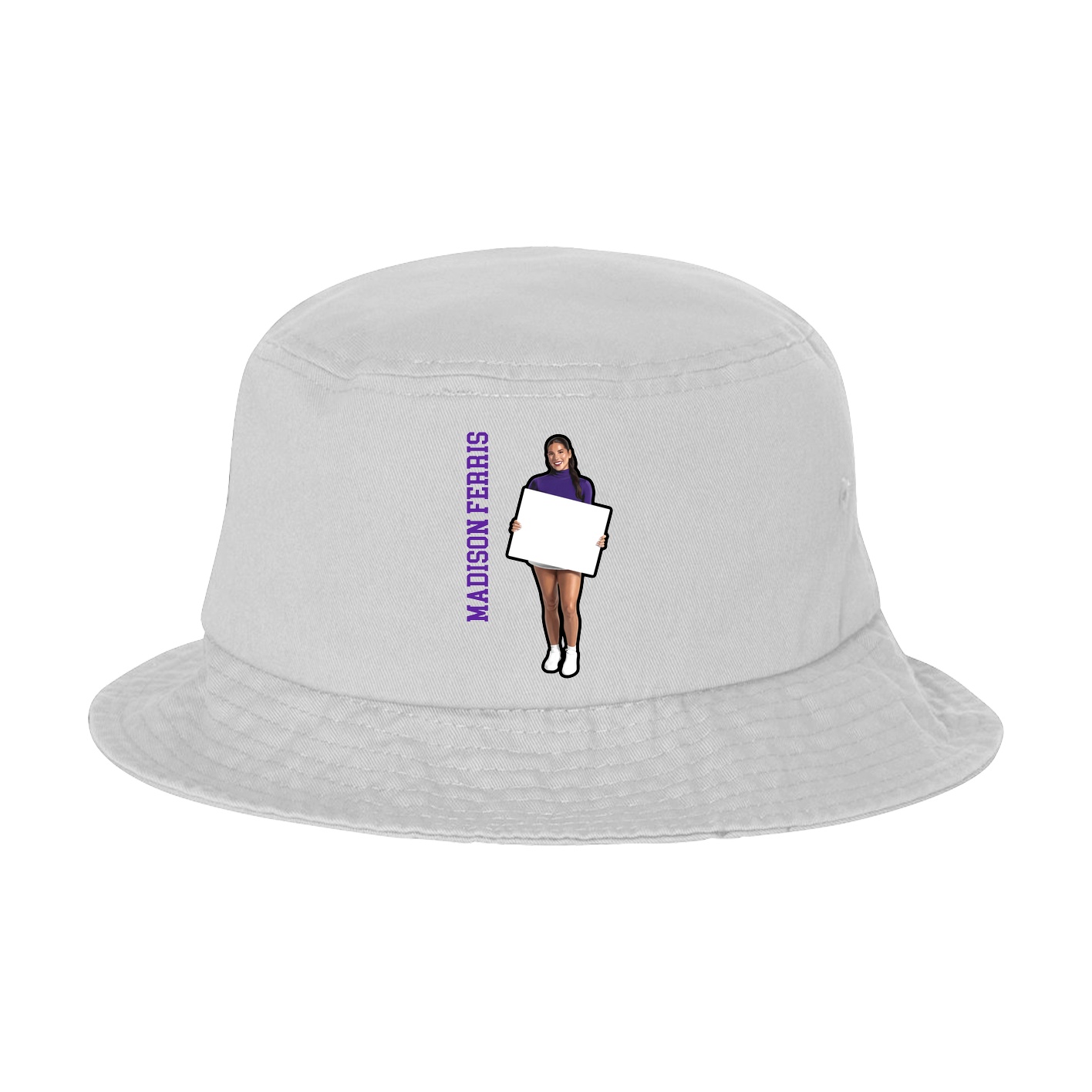 Bucket Cap — Name Vertical in White