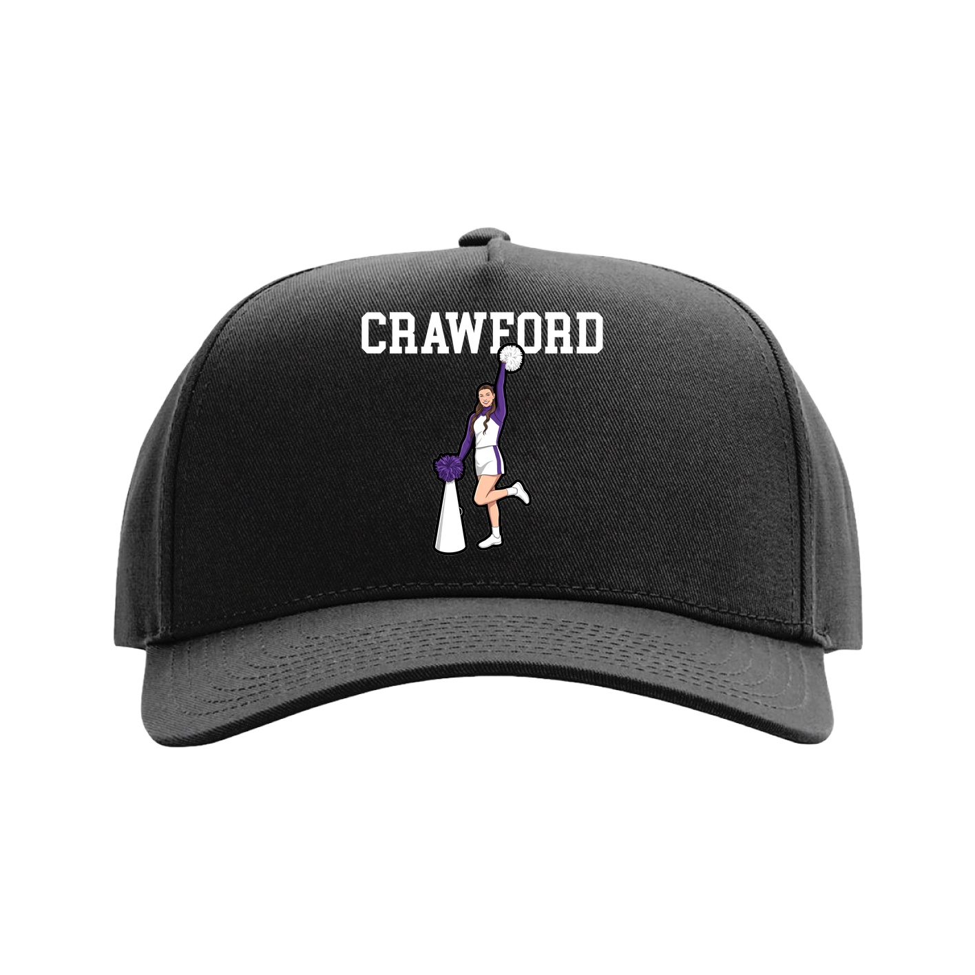 Full Fabric Five-Panel Champ Cap — Shirsey in Black