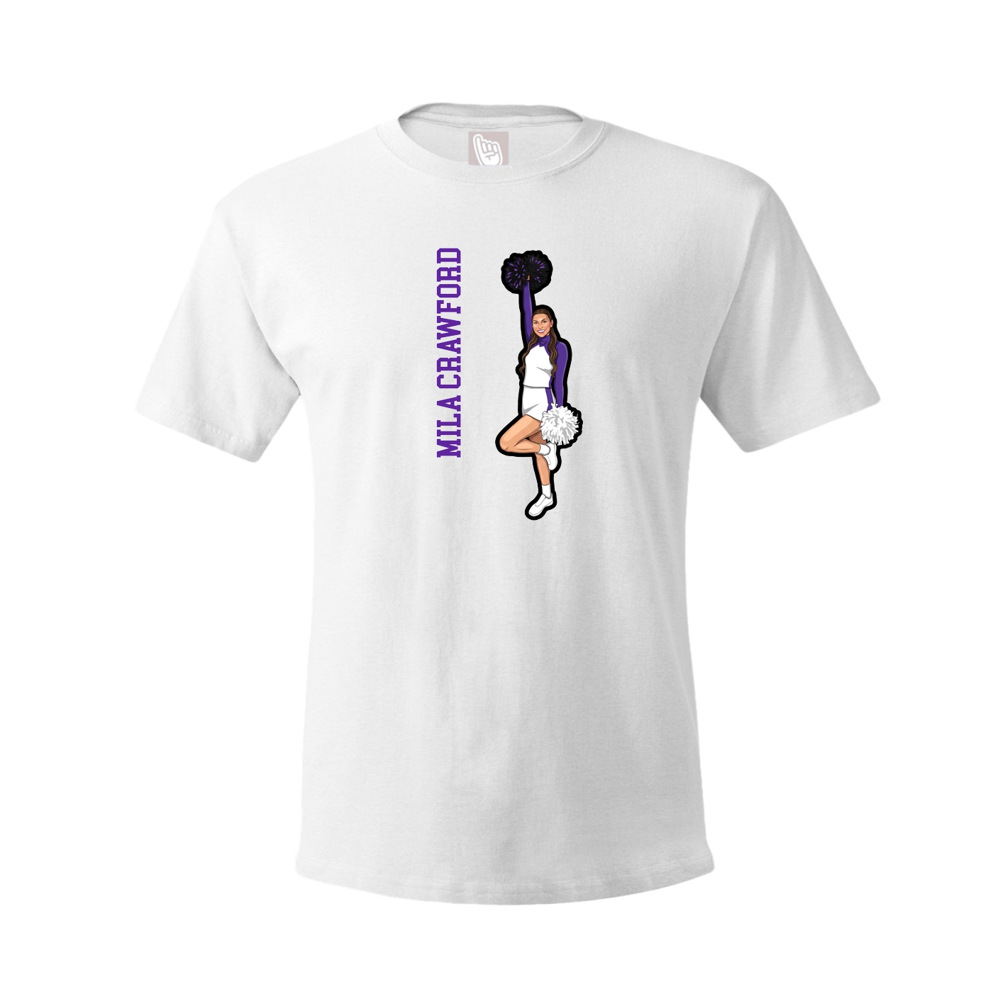Tee — Name Vertical in White