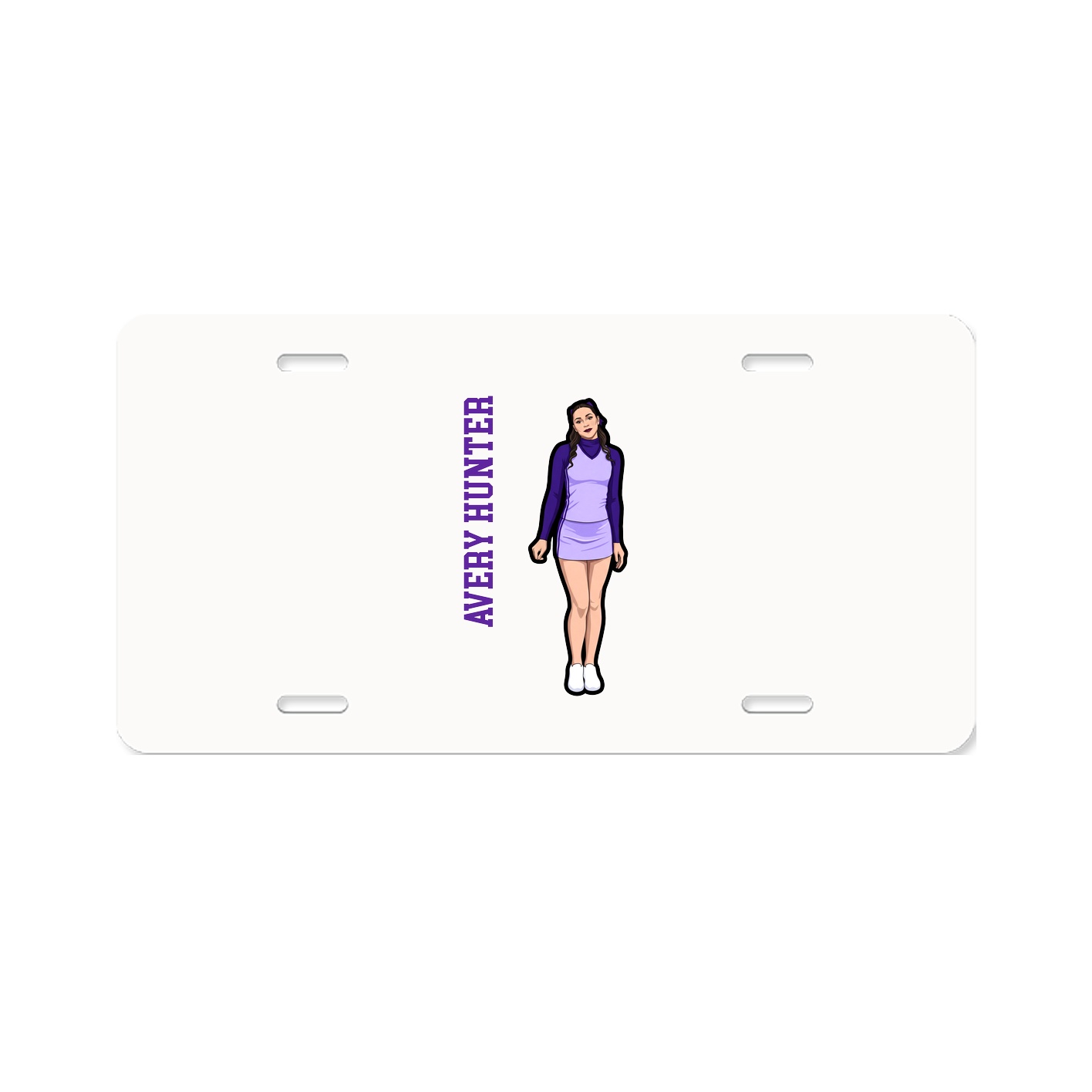 License Plate — Name Vertical in Classic
