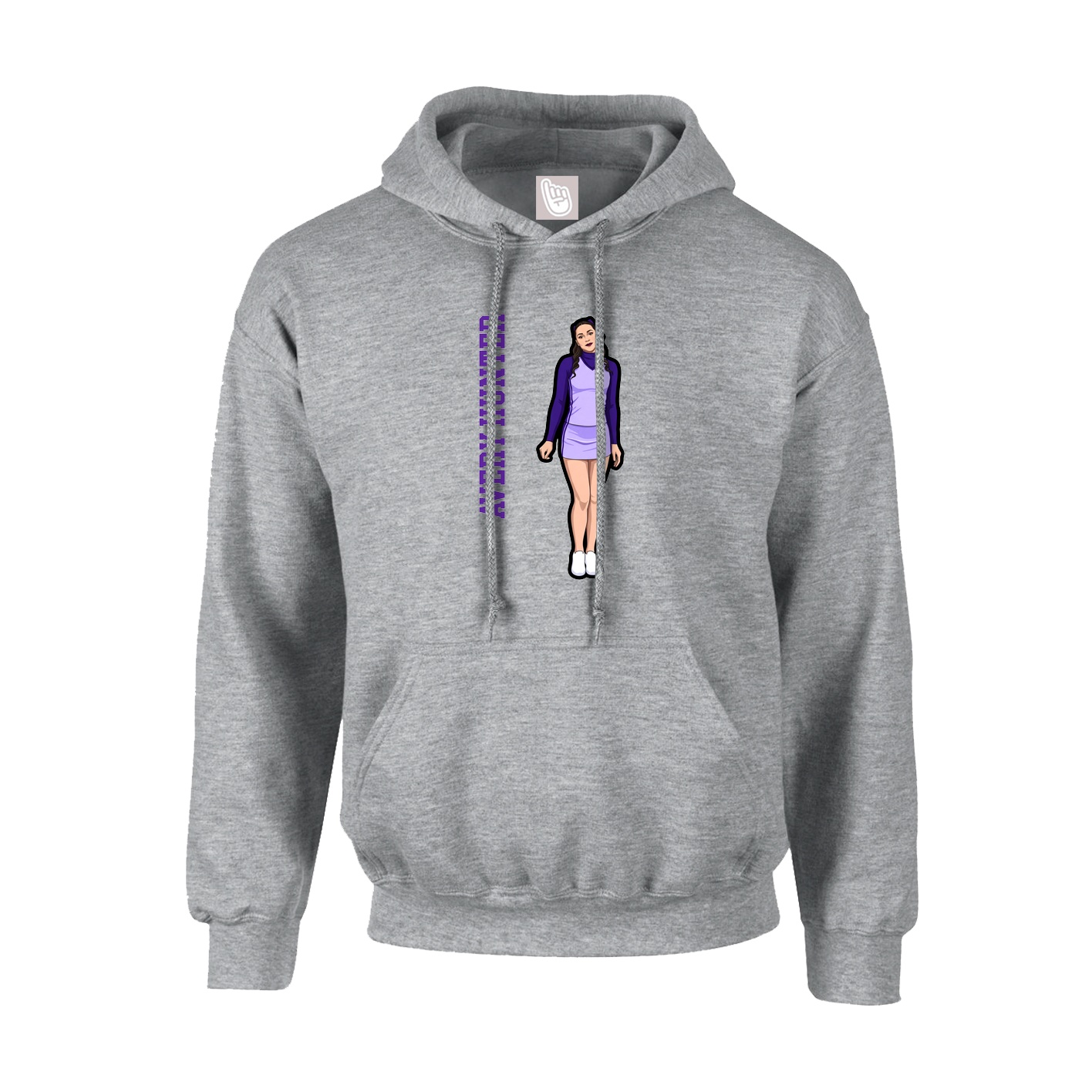 Youth Hoodie — Name Vertical in Grey