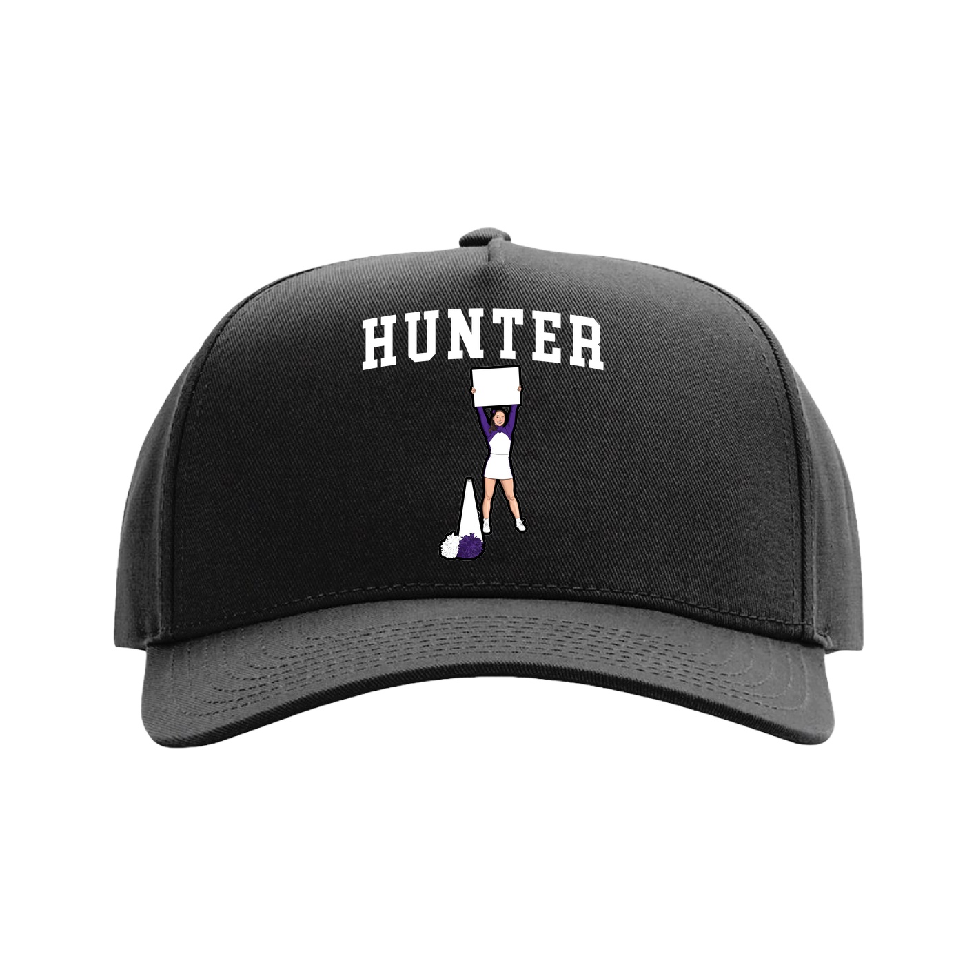 Full Fabric Five-Panel Champ Cap — Shirsey in Black