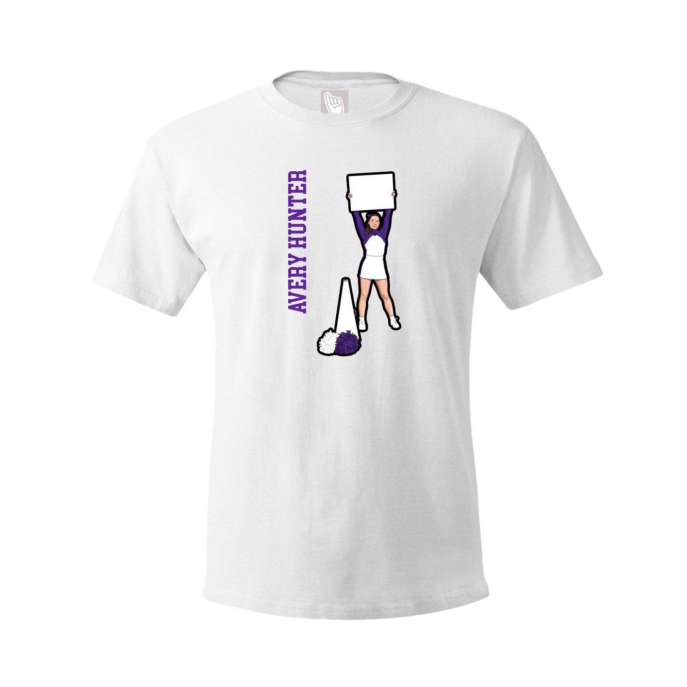 Youth Tee — Name Vertical in White