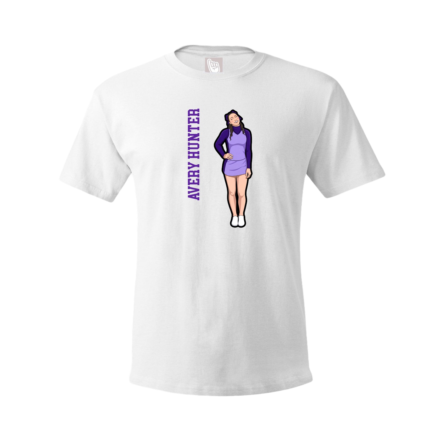 Tee — Name Vertical in White