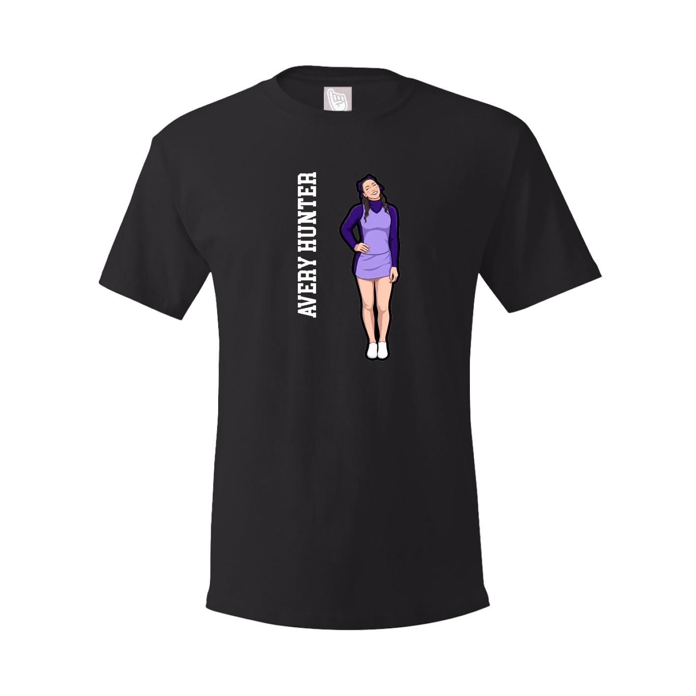 Youth Tee — Name Vertical in Black