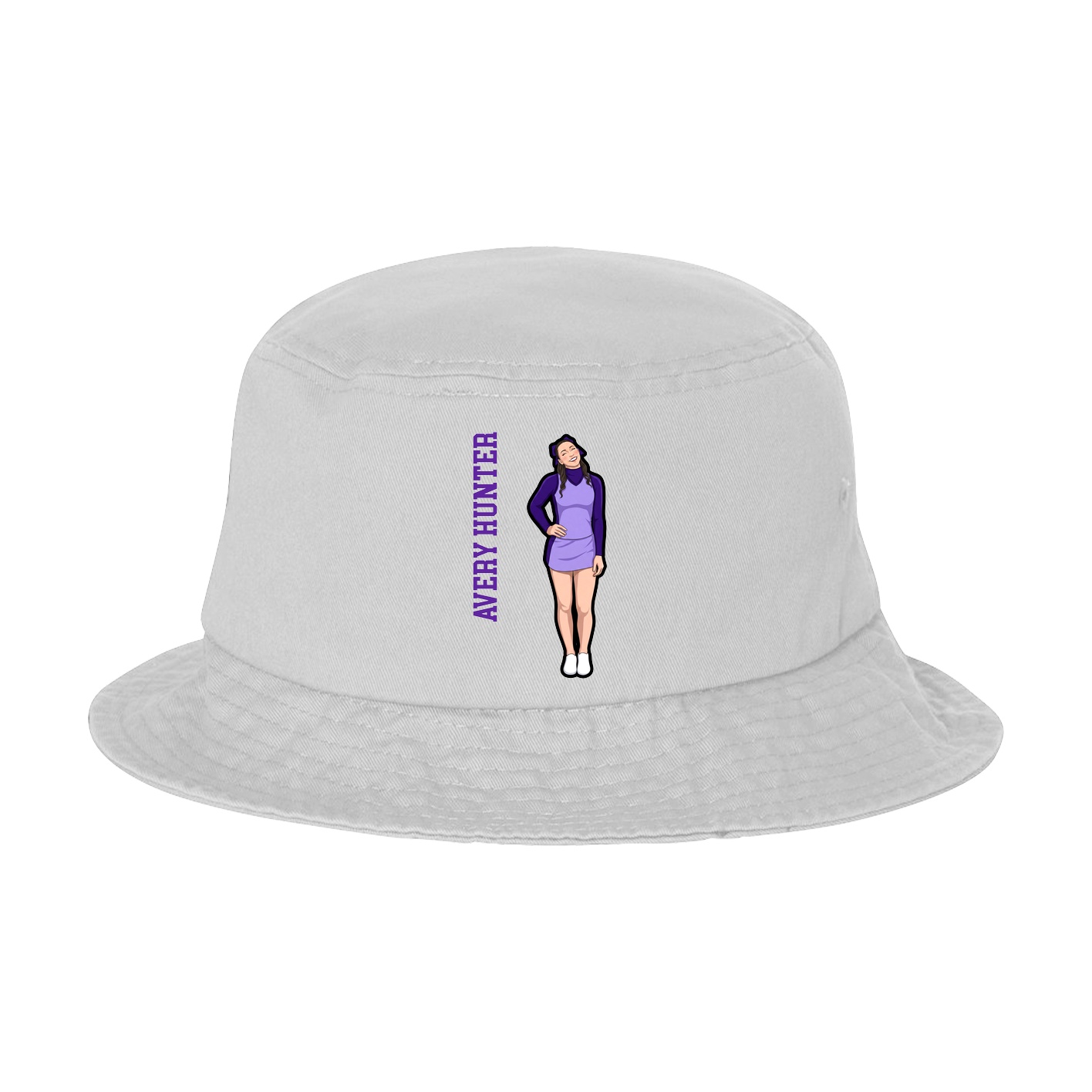 Bucket Cap — Name Vertical in White