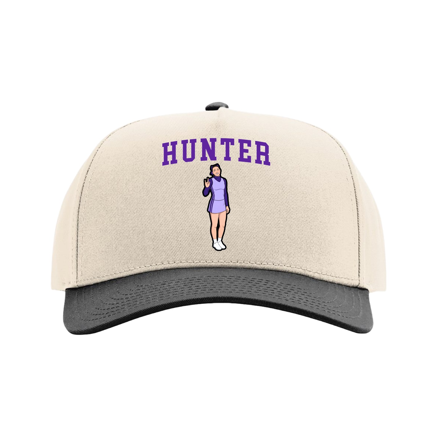 Full Fabric Five-Panel Champ Cap — Shirsey in Cream/Black