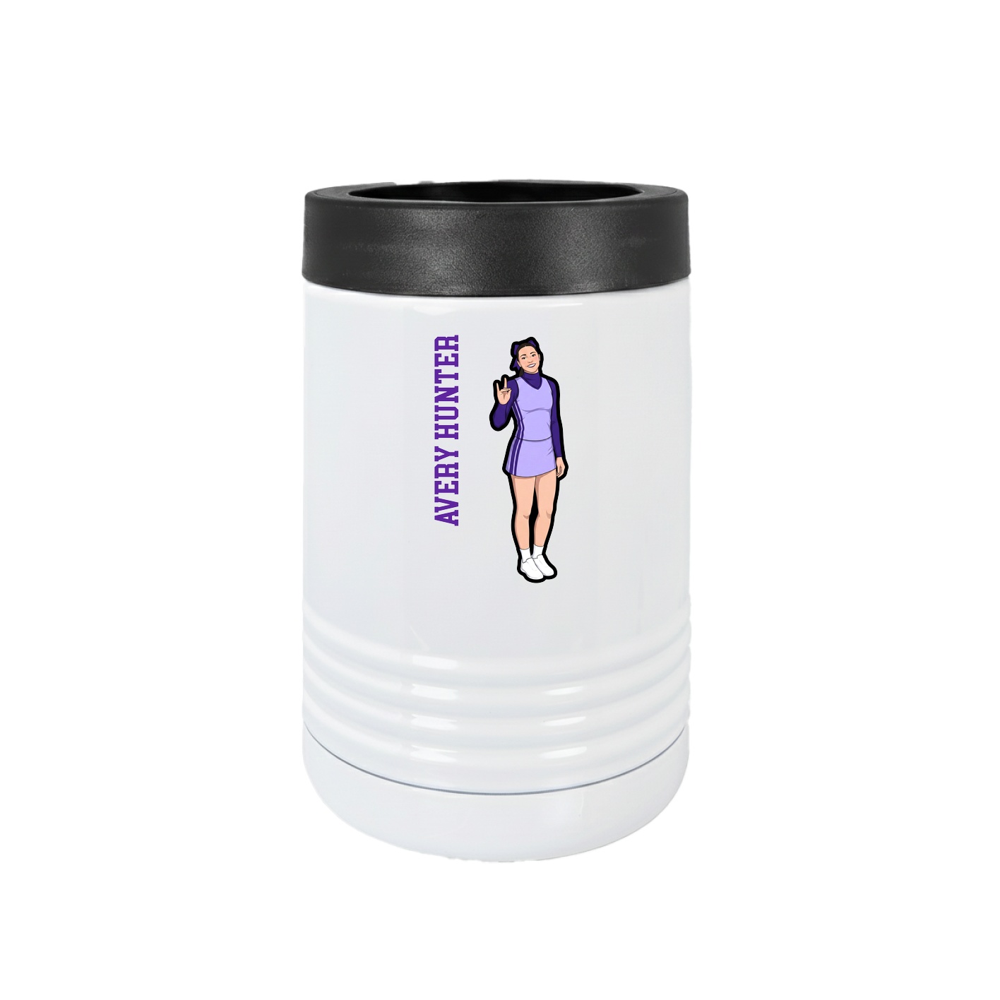 Beverage Holder — Name Vertical in White
