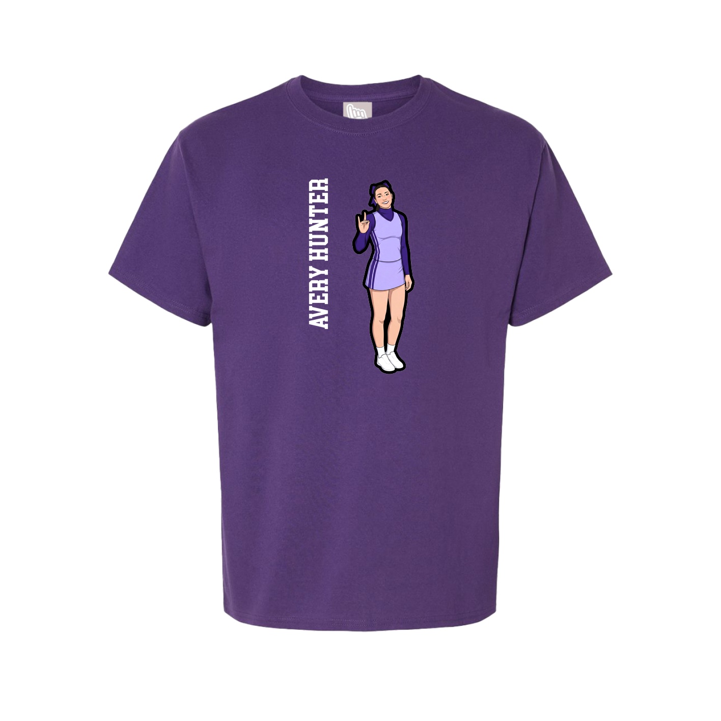 Youth Tee — Name Vertical in Purple
