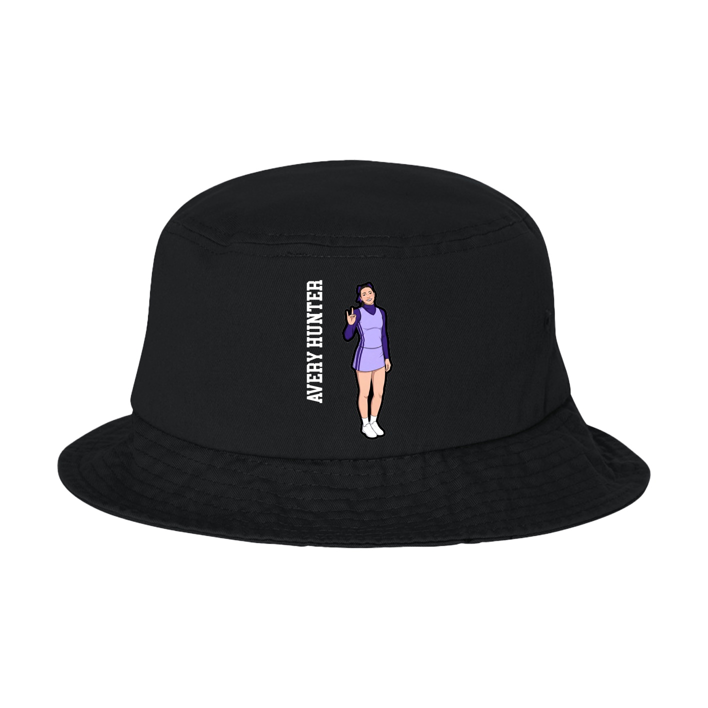Bucket Cap — Name Vertical in Black