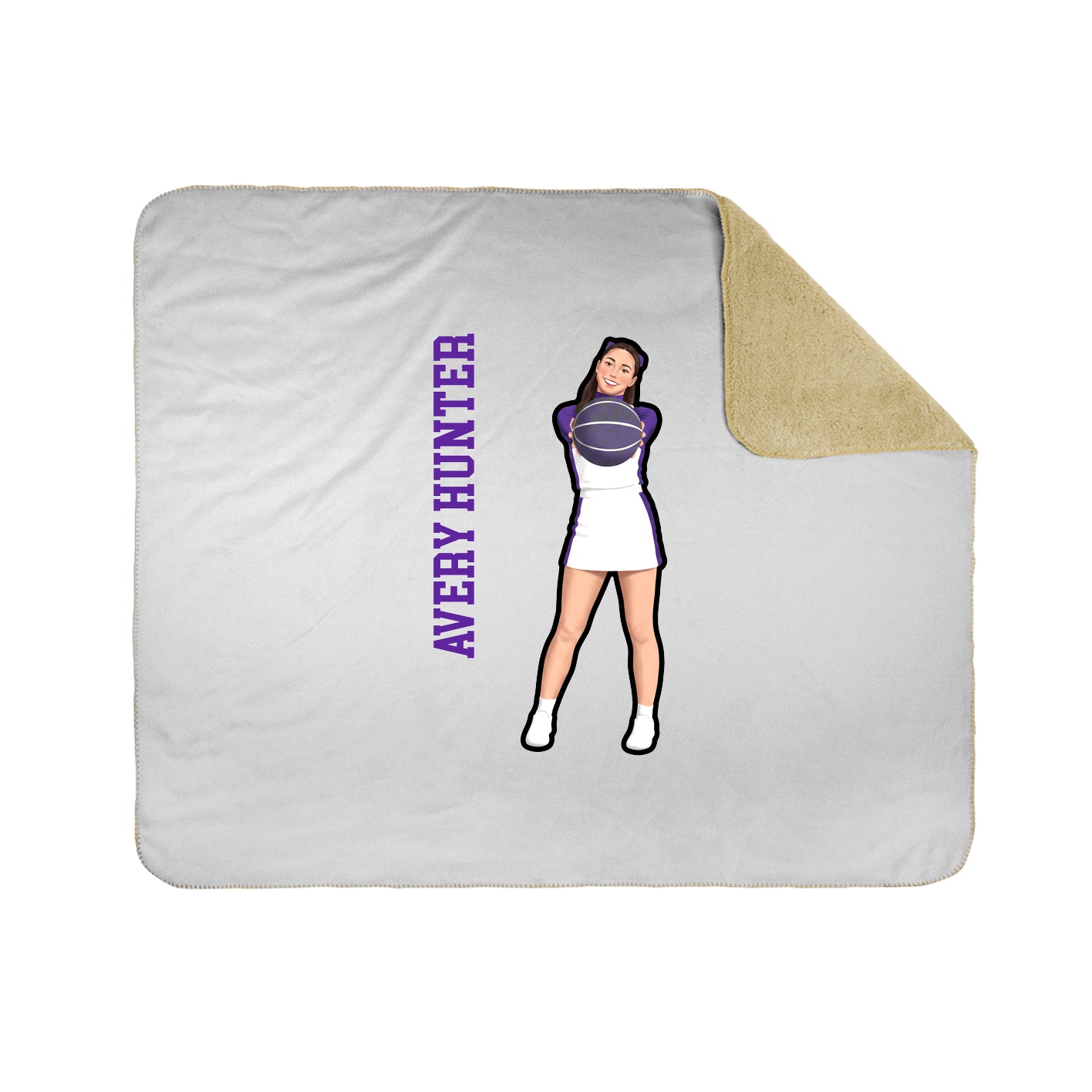 Throw Blanket — Name Vertical in White