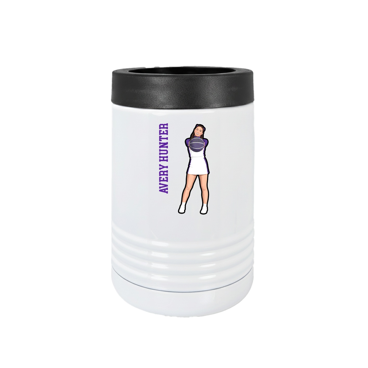 Beverage Holder — Name Vertical in White