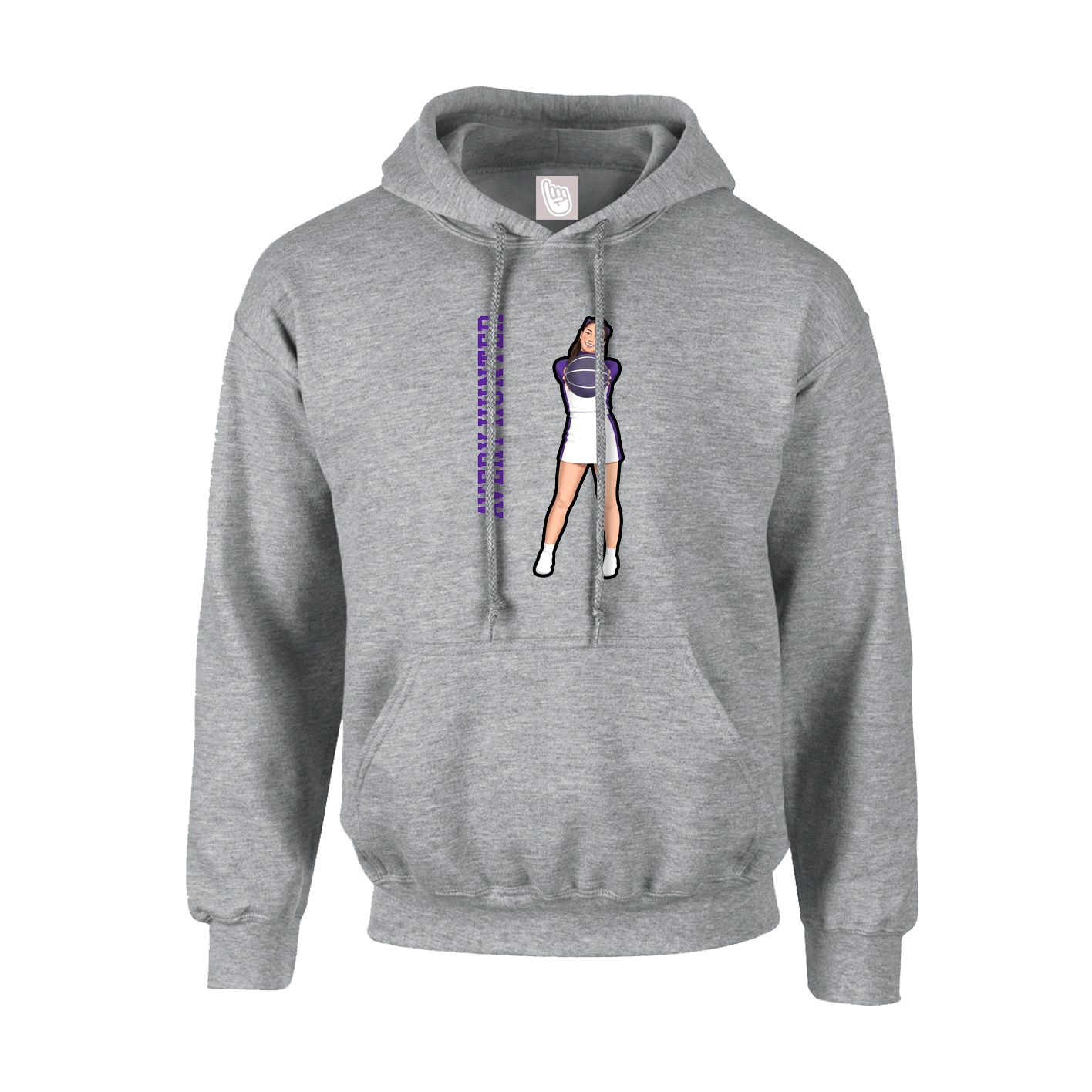 Youth Hoodie — Name Vertical in Grey