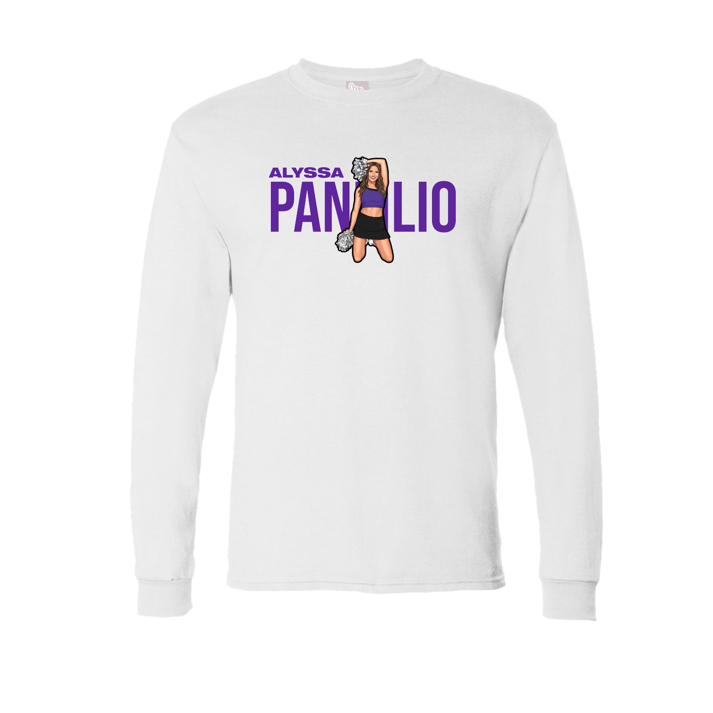 Long Sleeve Tee — Player Name in White