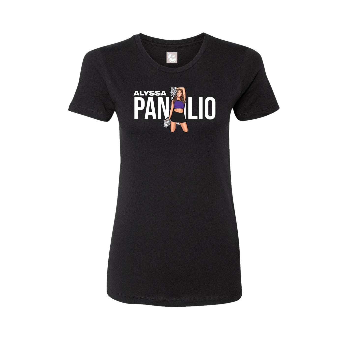 Fitted Women's Tee — Player Name in Black