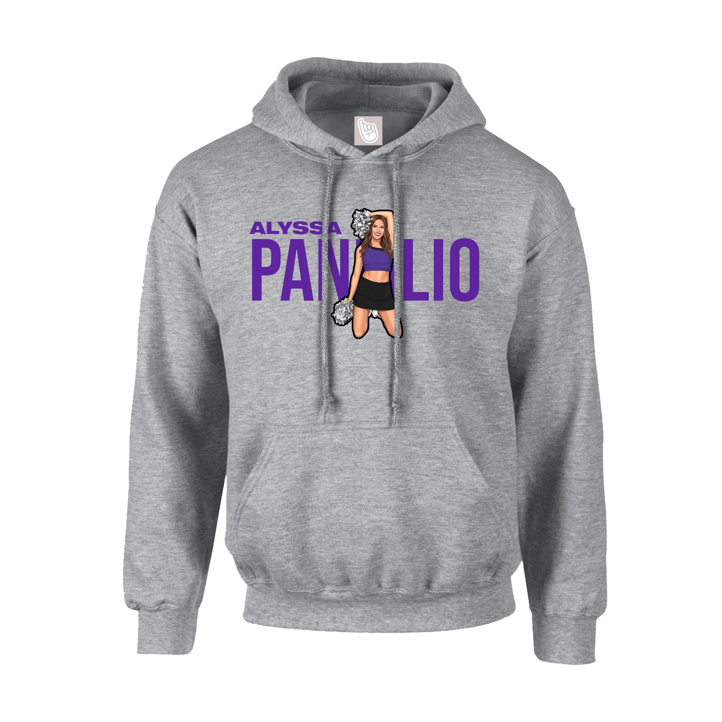 Hoodie — Player Name in Grey
