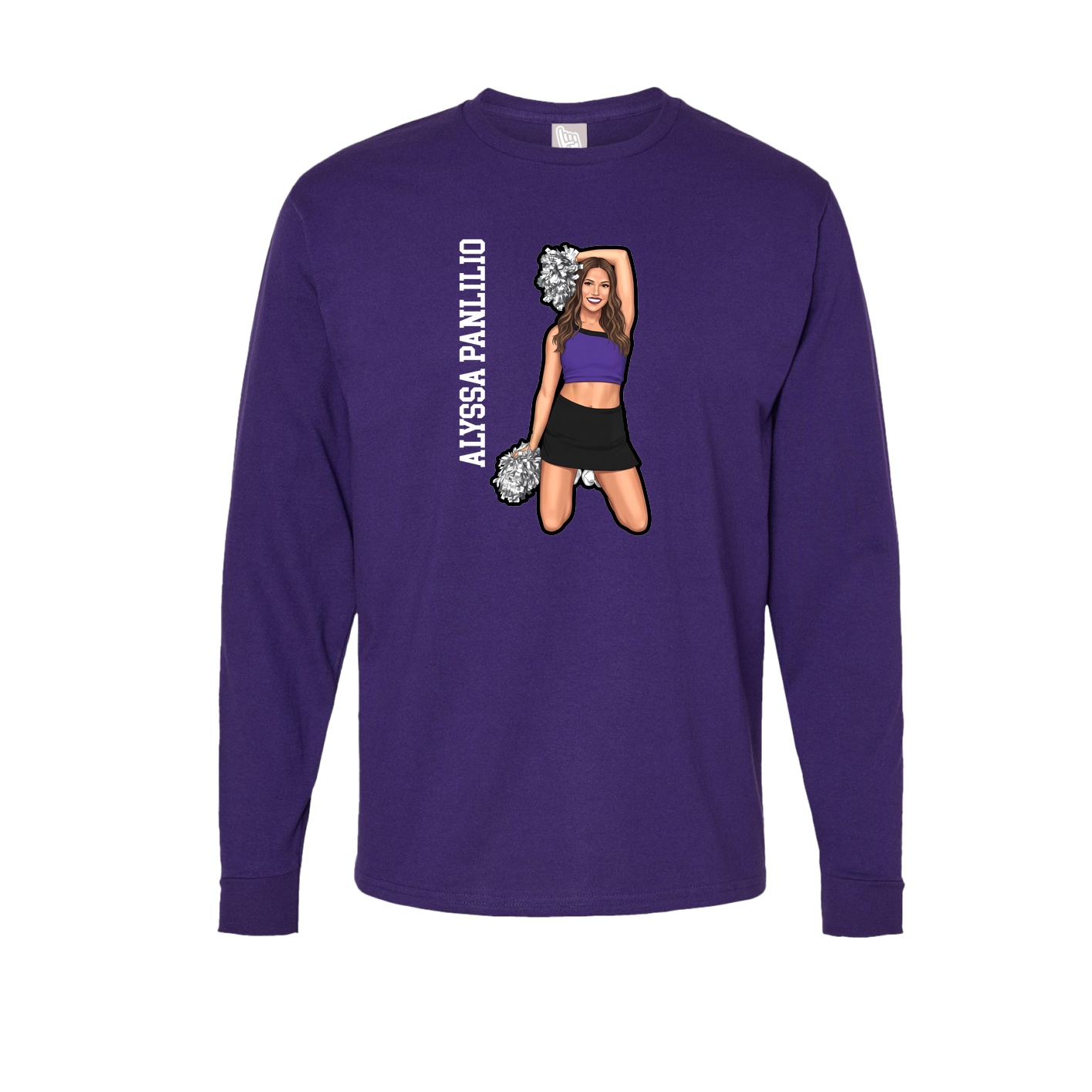 Long Sleeve Tee — Name Vertical in Purple