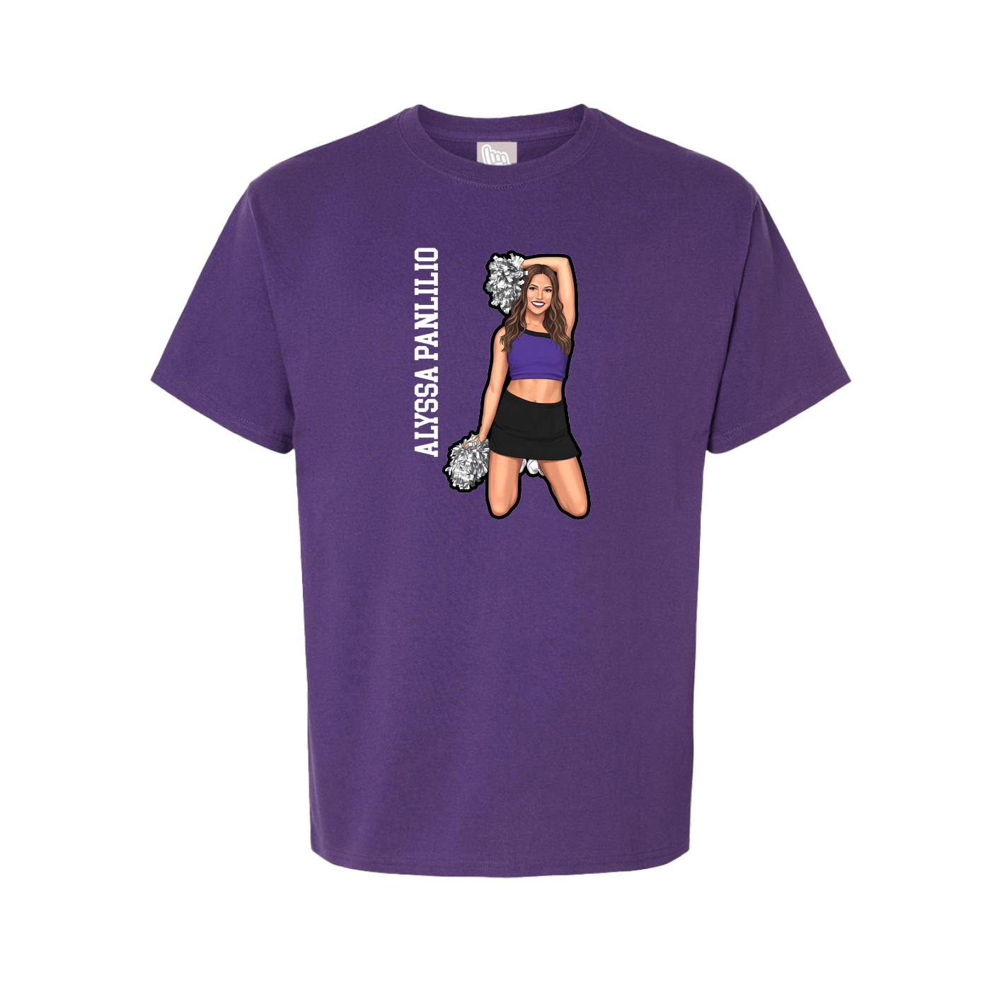 Youth Tee — Name Vertical in Purple