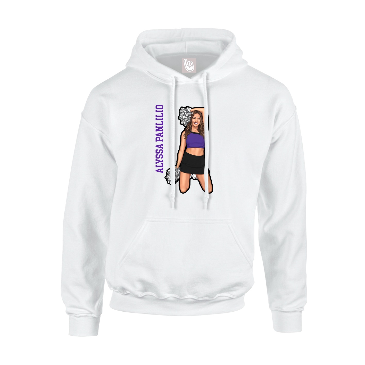 Hoodie — Name Vertical in White